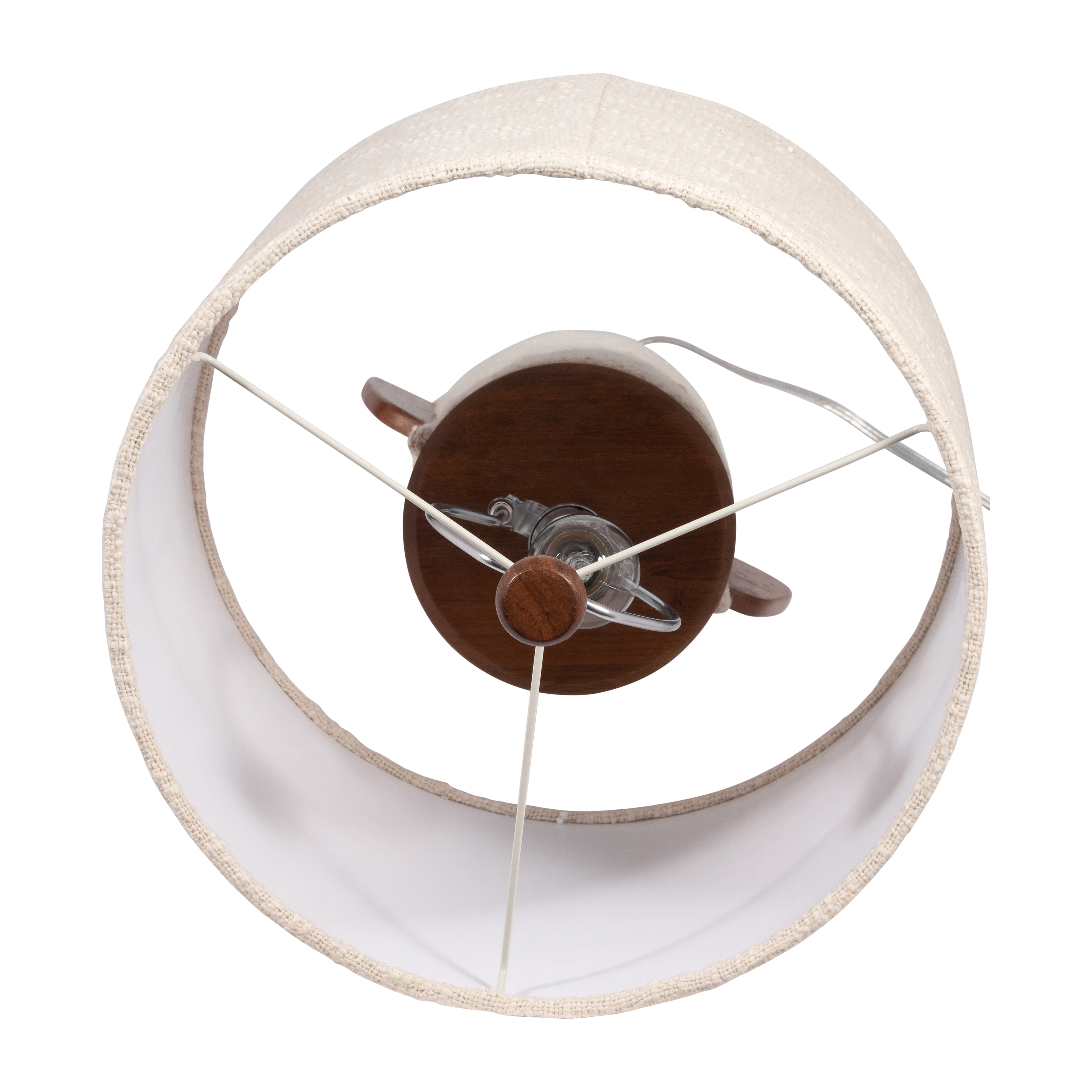 24" Ecomix Fabric Lamp With Wood, Ivory - Decor Addict, LLC