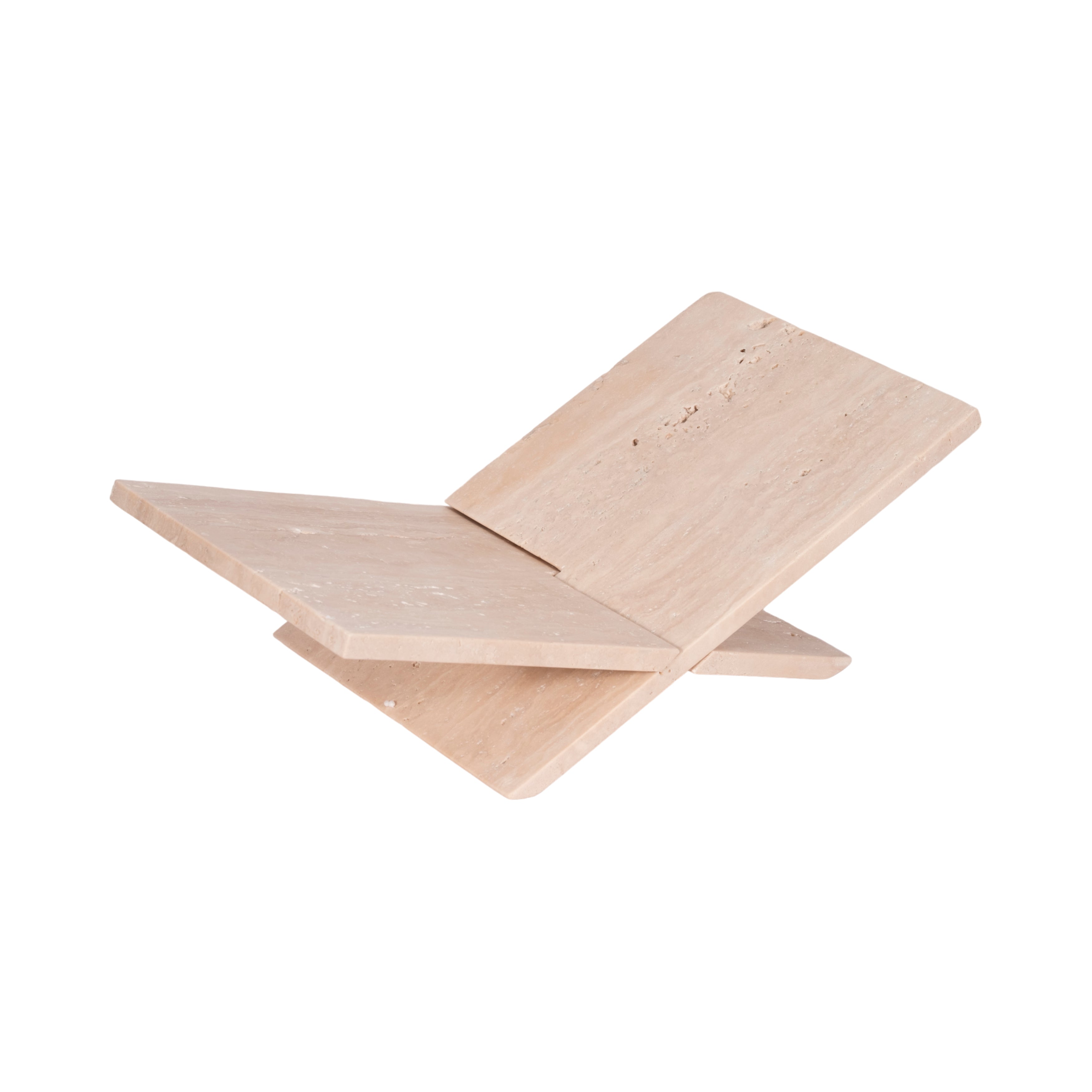 18" Travertine Bookstand, Tan, Kd - Decor Addict, LLC