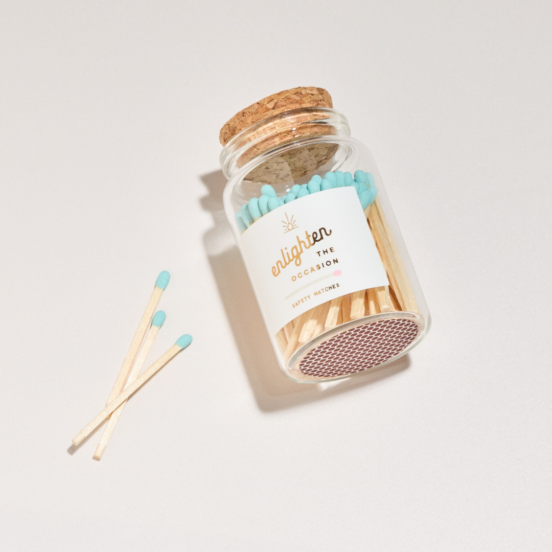 Lux Mini Match Corked Vial with Baby Blue Matchsticks - Decor Addict, LLC