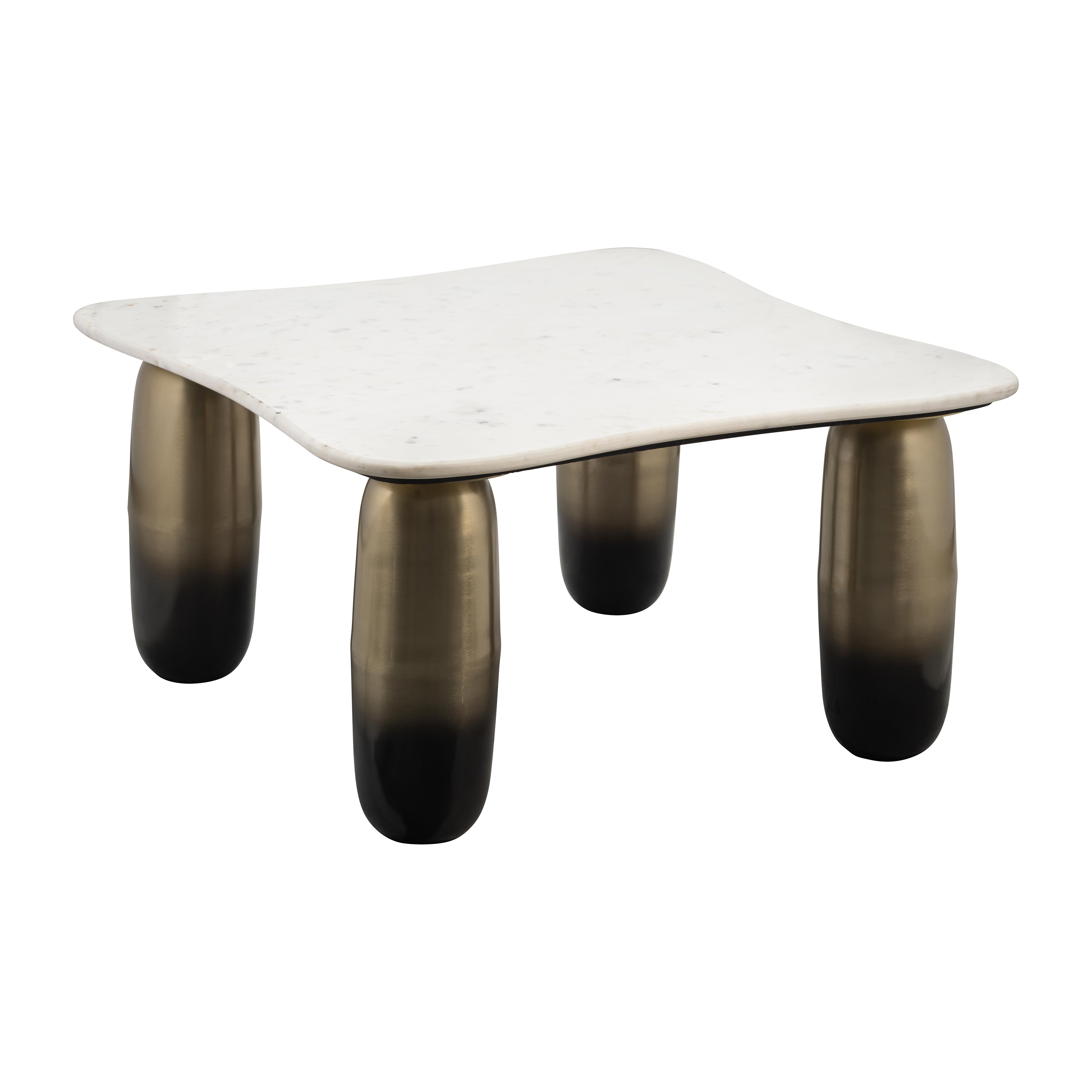 Marble/metal, 30"dx16"h Coffee Table, Wht/gld - Decor Addict, LLC