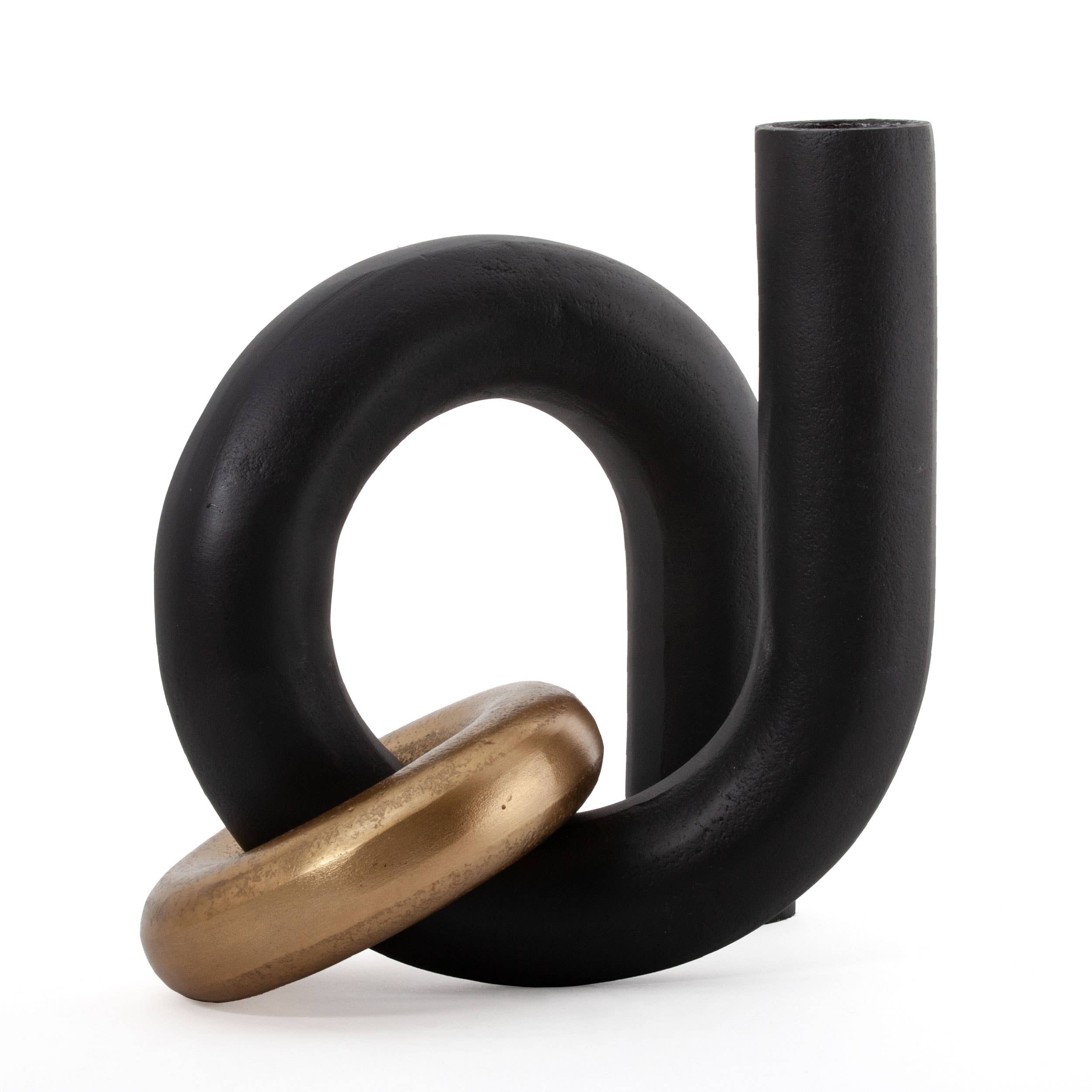 Kaia Decorative Metal Sculpture: Rough Gold/black Finish - Decor Addict, LLC