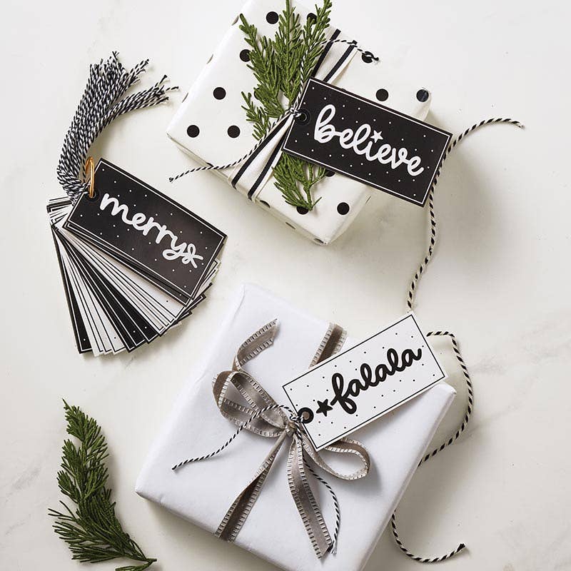 Gift Tags Book - Black/White Holiday - Decor Addict, LLC