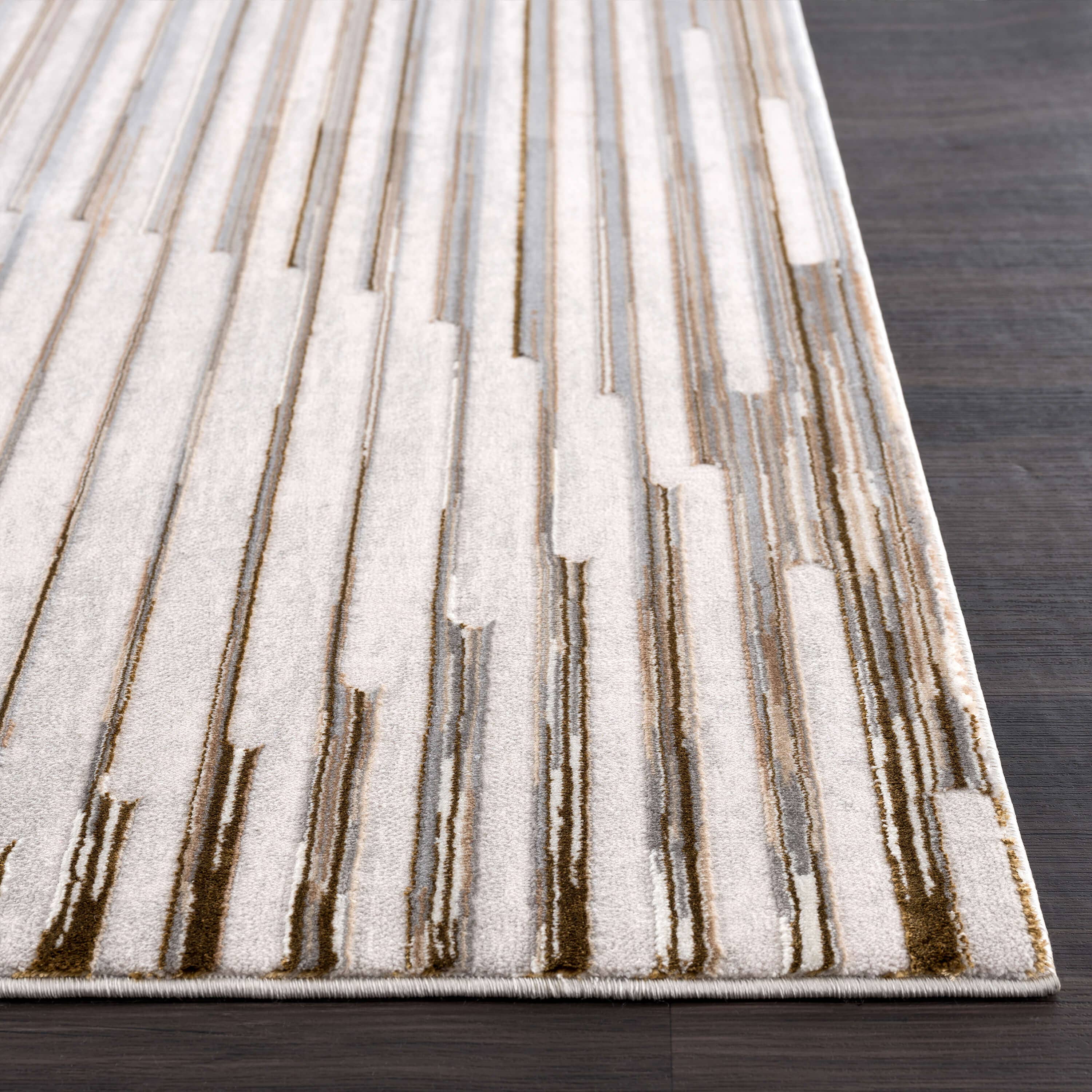 Abani Rugs Regal REG160A Beige Ivory Striped Mid Century Rug: 2' x 3' - Decor Addict, LLC