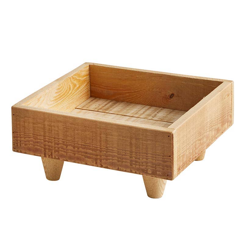Sq Wood Planter W Feet SM - Decor Addict, LLC