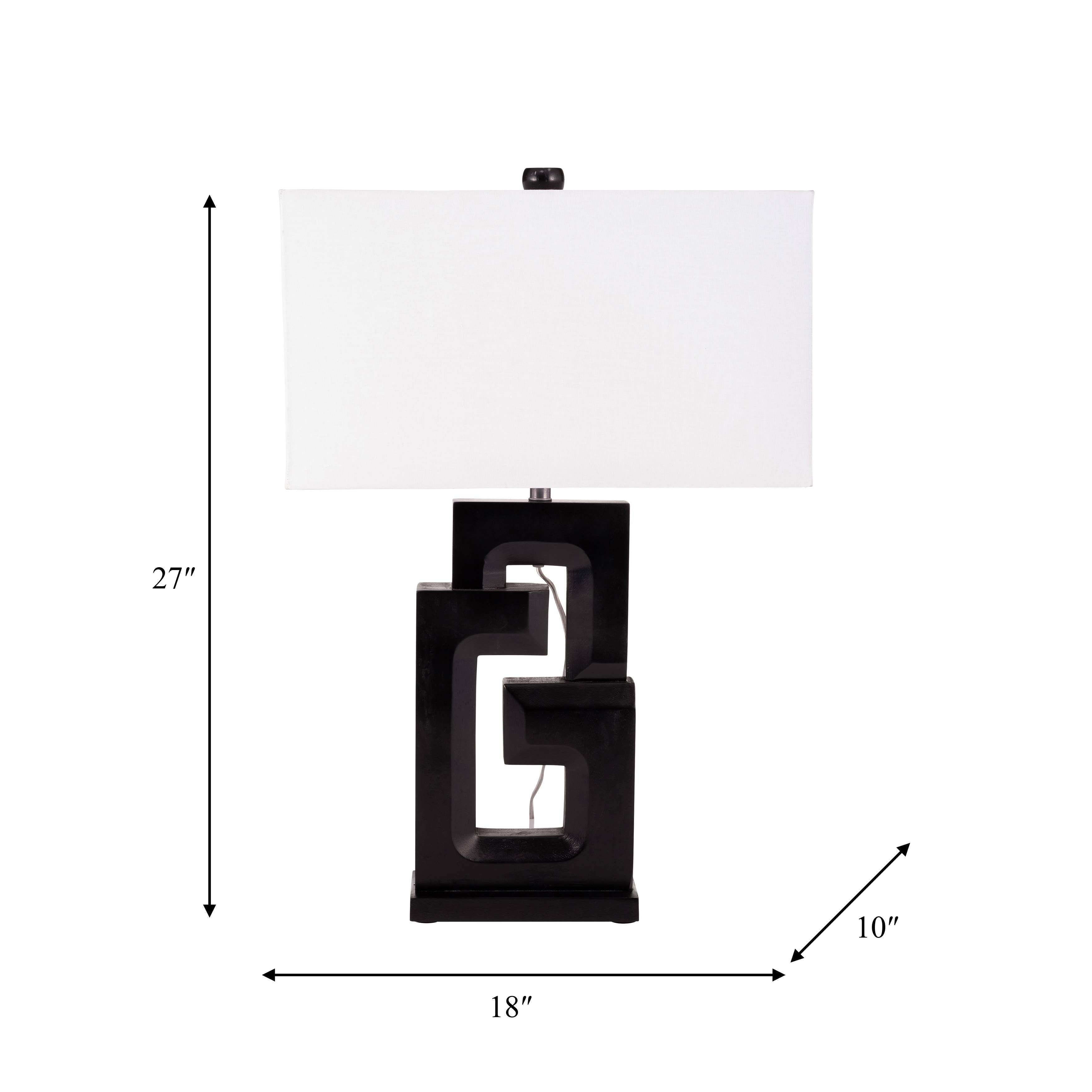 Wood, 27"h Geometric Lamp, Black - Decor Addict, LLC