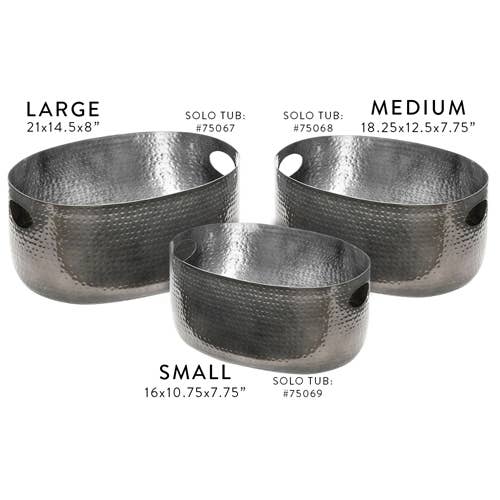 Hammered Black Beverage Tub – Set of 3 - Decor Addict, LLC