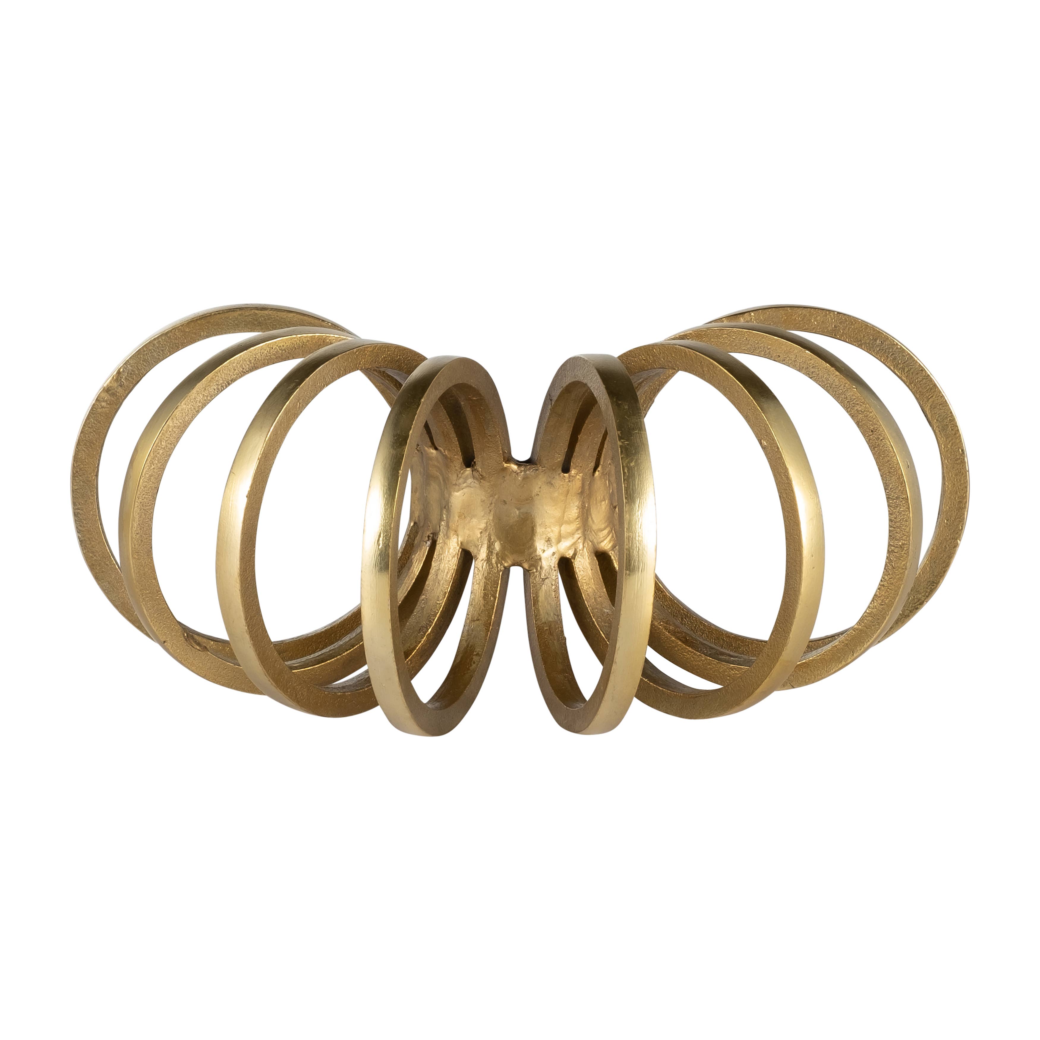 Decorative Sculpture - Gold Metal Slinky Ring, 11 in. - Decor Addict, LLC