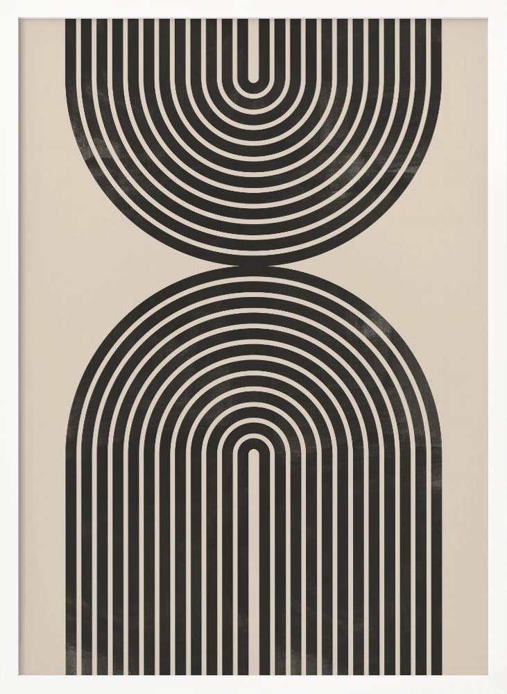 "Black Arch Line Art" Wall Art: Black Framed Textured Print / 48"H x 36 "W - Decor Addict, LLC