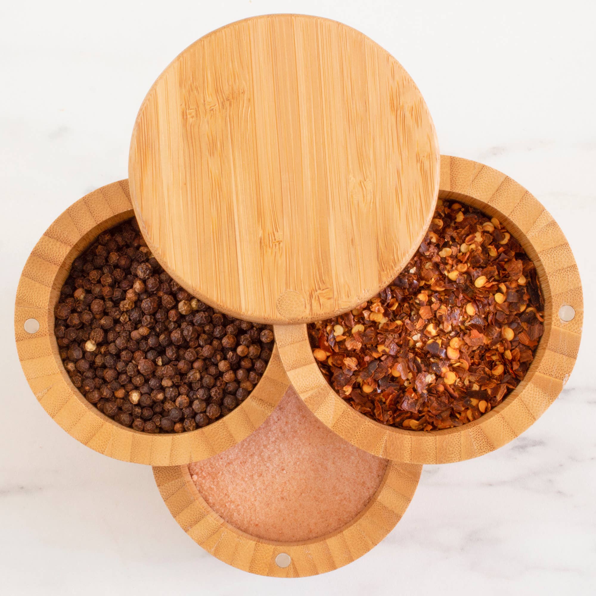 Triple Salt Box, 3-Tier Salt Cellar Storage Box - Decor Addict, LLC