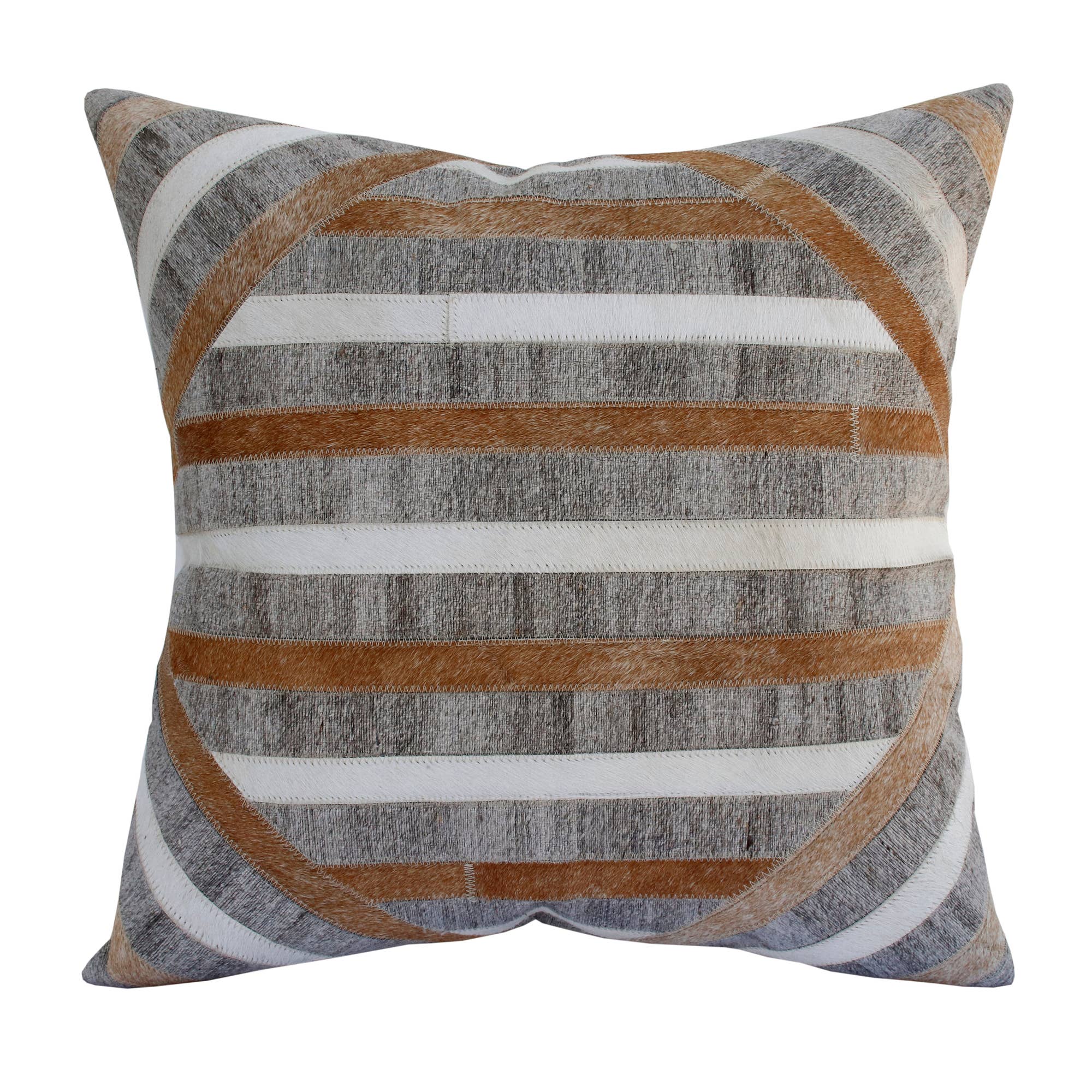 Textured Faux Leather Natural Throw Pillow - Decor Addict, LLC