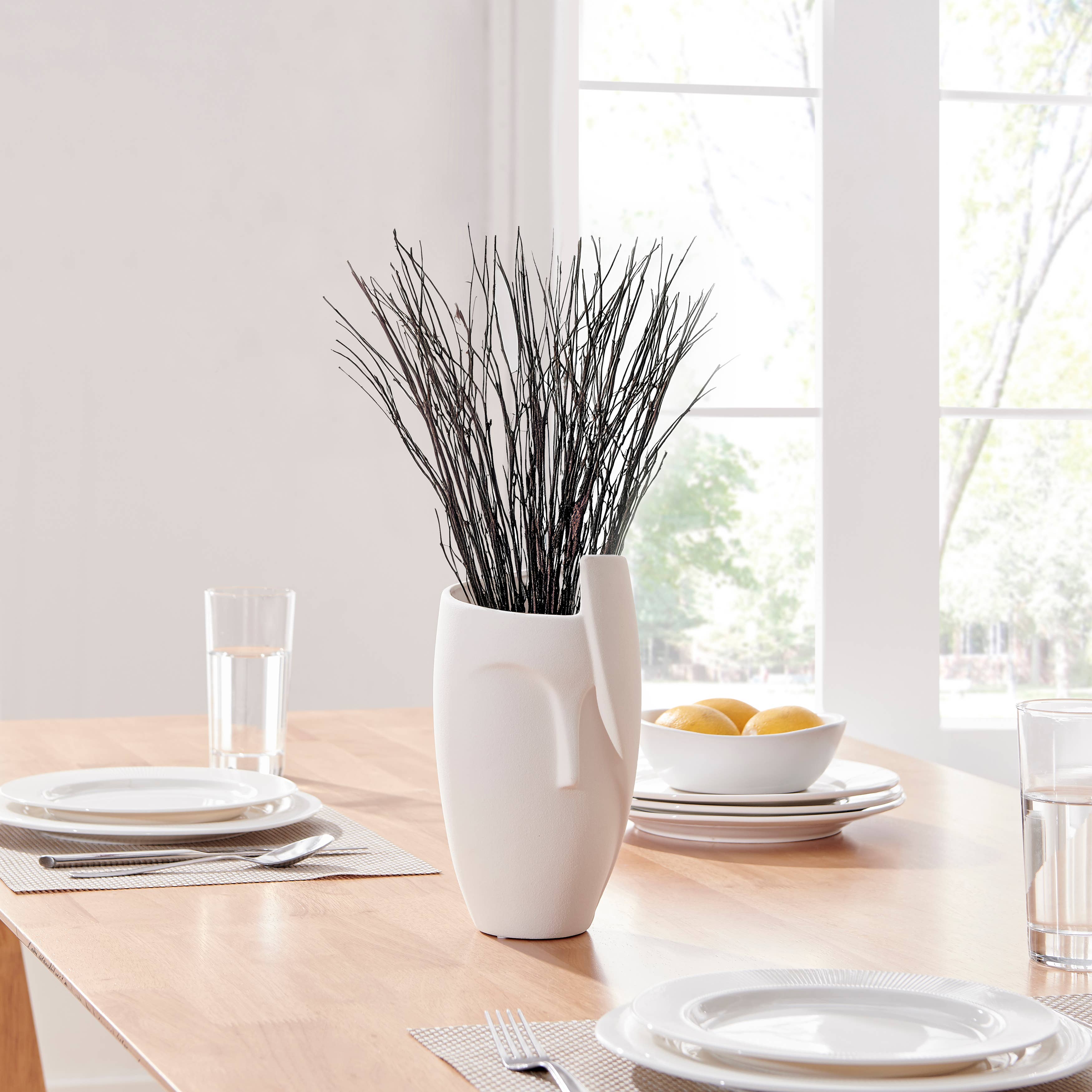 Hans Ansit Cream Face Matte Ceramic Sculpture Planter Vase - Decor Addict, LLC