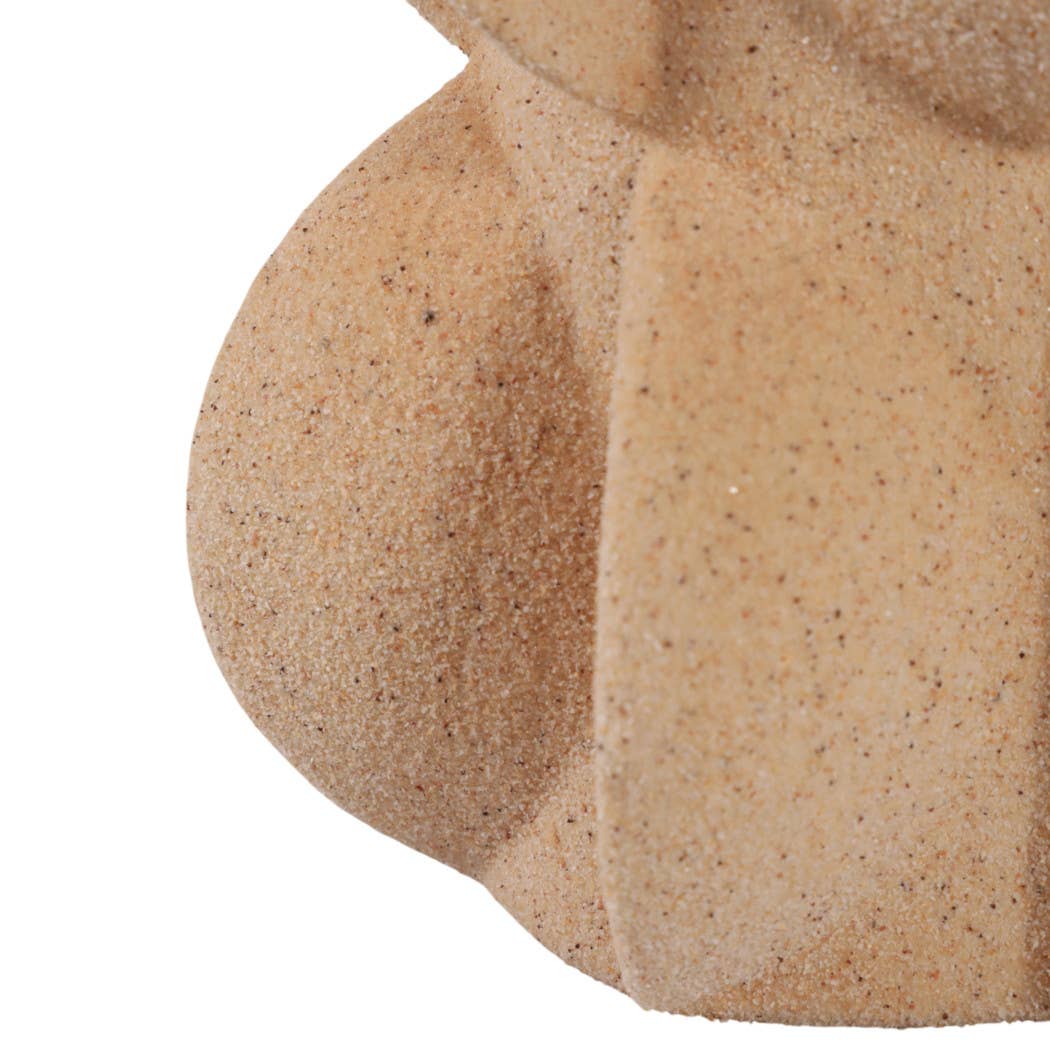 Decorative Vase - Tan Ceramic 3D Printed Textured, 11 in. - Decor Addict, LLC