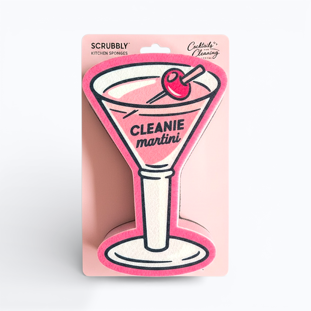 Martini Scrubbly Sponge - Cleanie: Pink