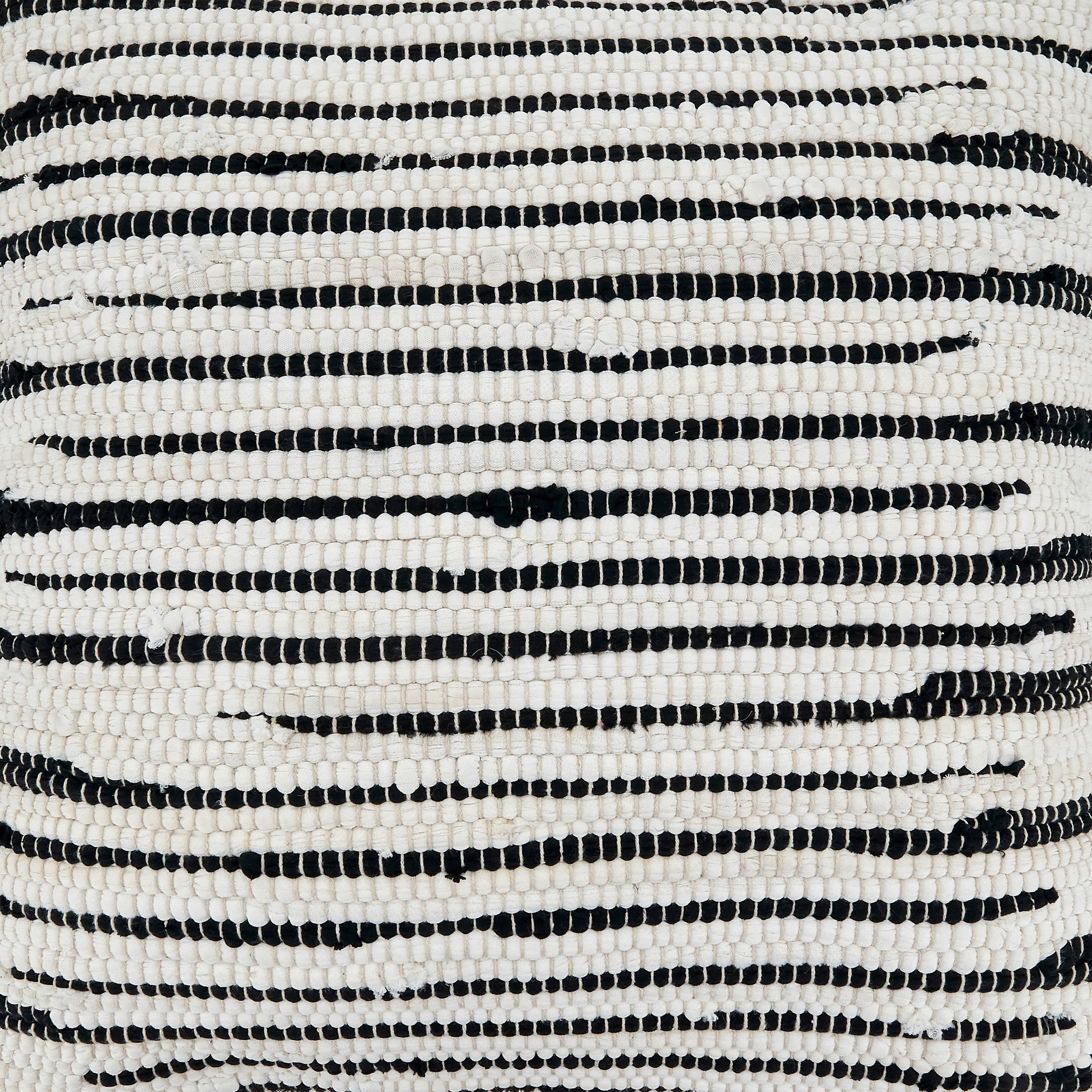Throw Pillow With Zebra Chindi Design: Black/White / Poly Filled / 14"x23" - Decor Addict, LLC