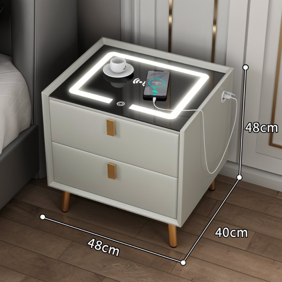 Adalea Side Table (Wireless Charging) - Decor Addict, LLC