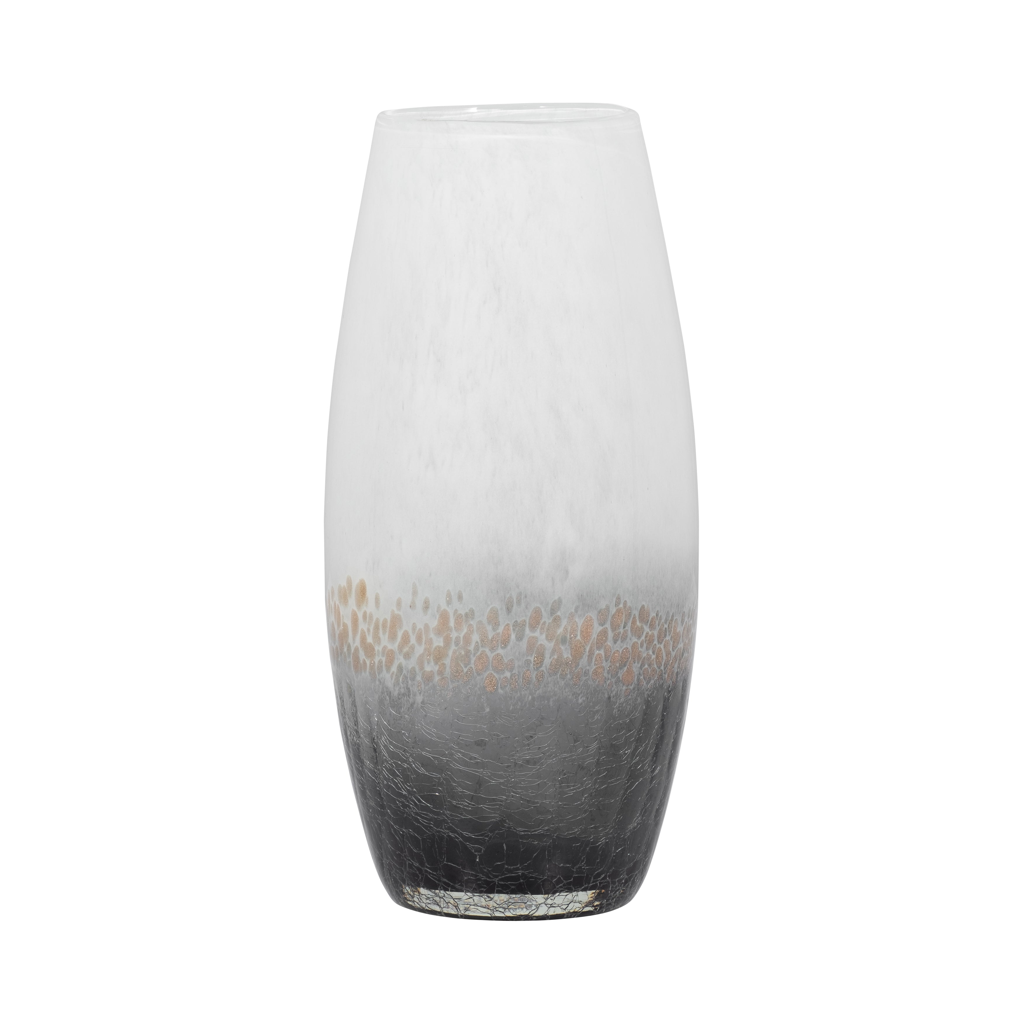 Glass, 11" Crackle Vase, Multi - Decor Addict, LLC