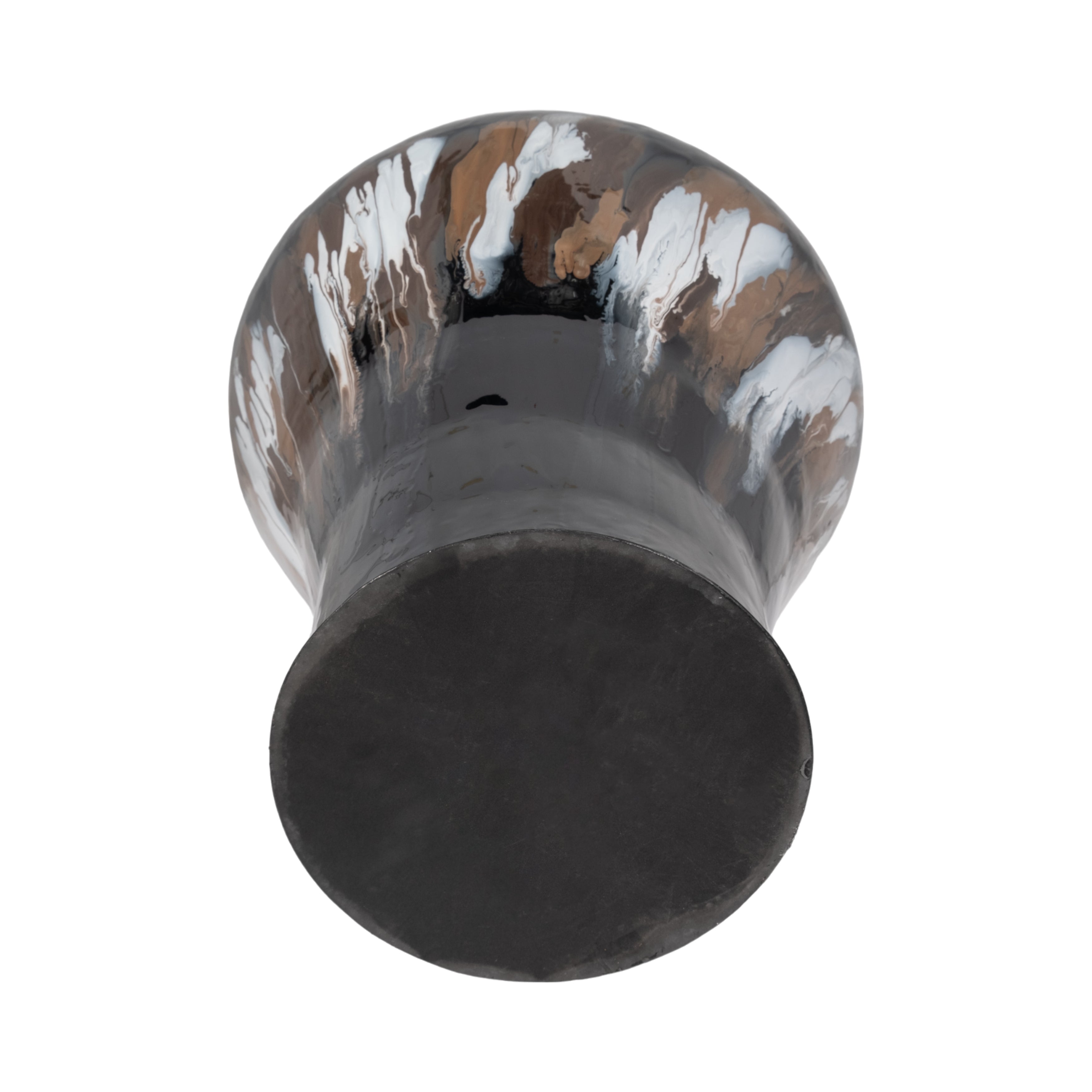 Iron,25"h,oval Stain Vase,black - Decor Addict, LLC