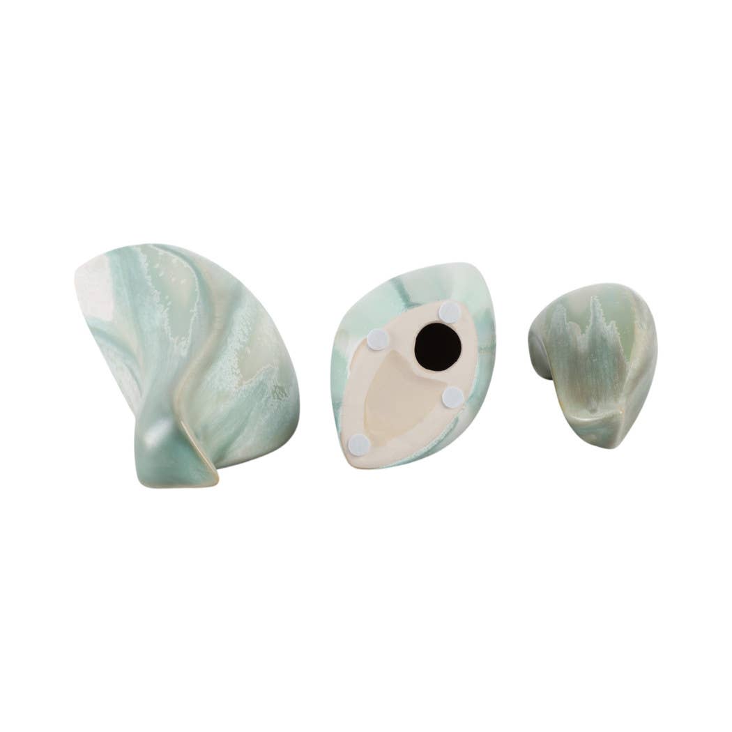 Decorative Objects Set of 3 - Blue Resin Bird, 5/7/8 in. - Decor Addict, LLC