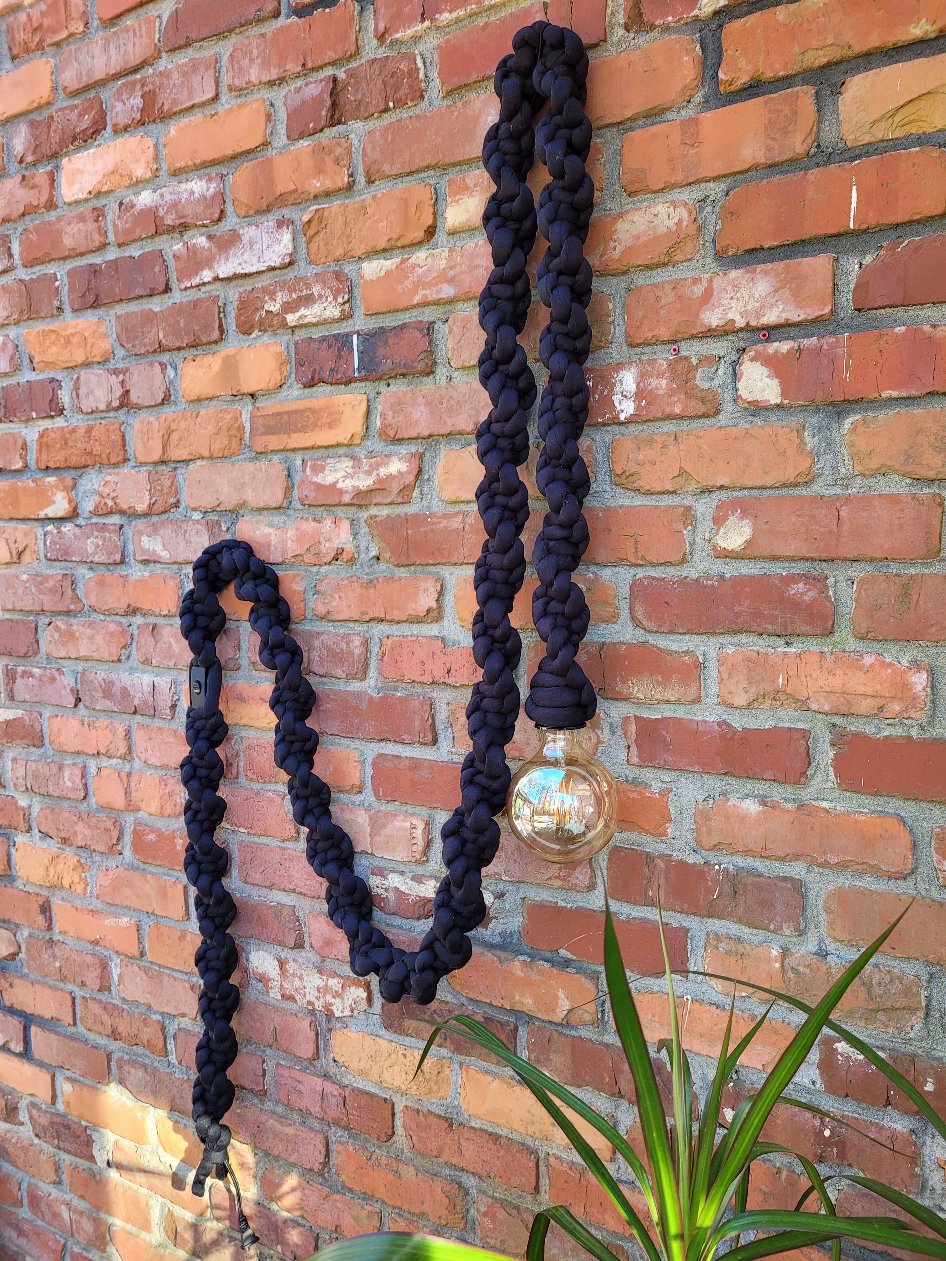 15ft Macrame Pendant Light - Thin Black - Decor Addict, LLC
