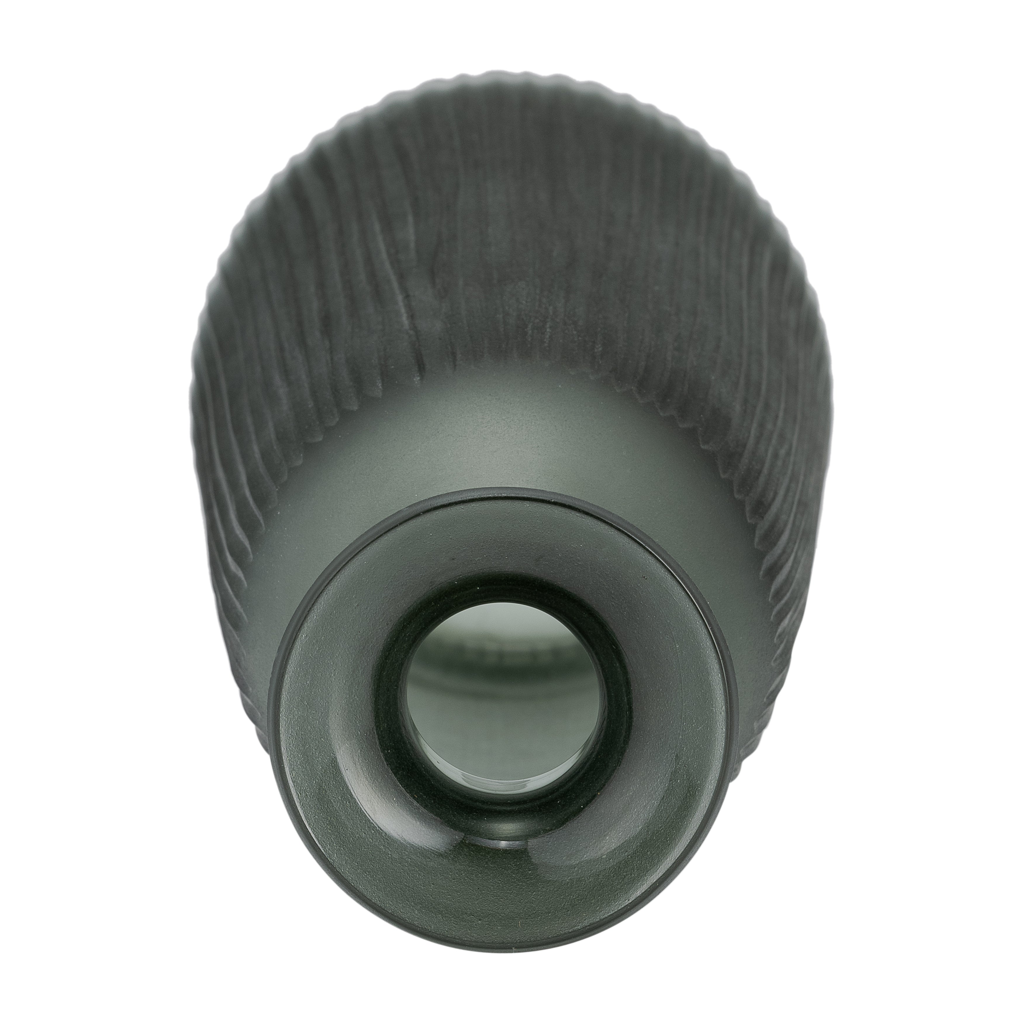 Glass, 17"h Vase W/ Lid, Green/smoke - Decor Addict, LLC