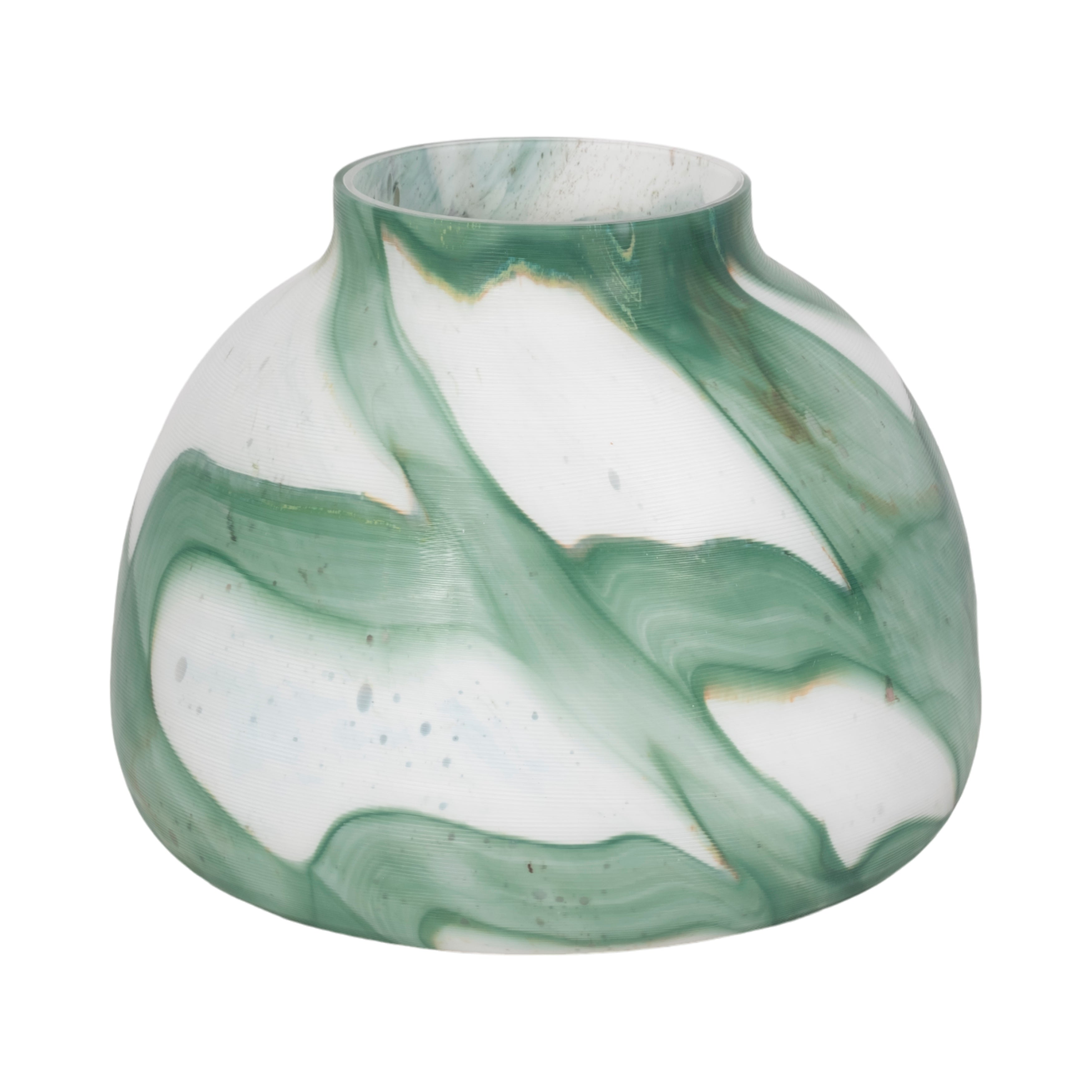 9" Ebb & Flow Vase, Green/clear - Decor Addict, LLC