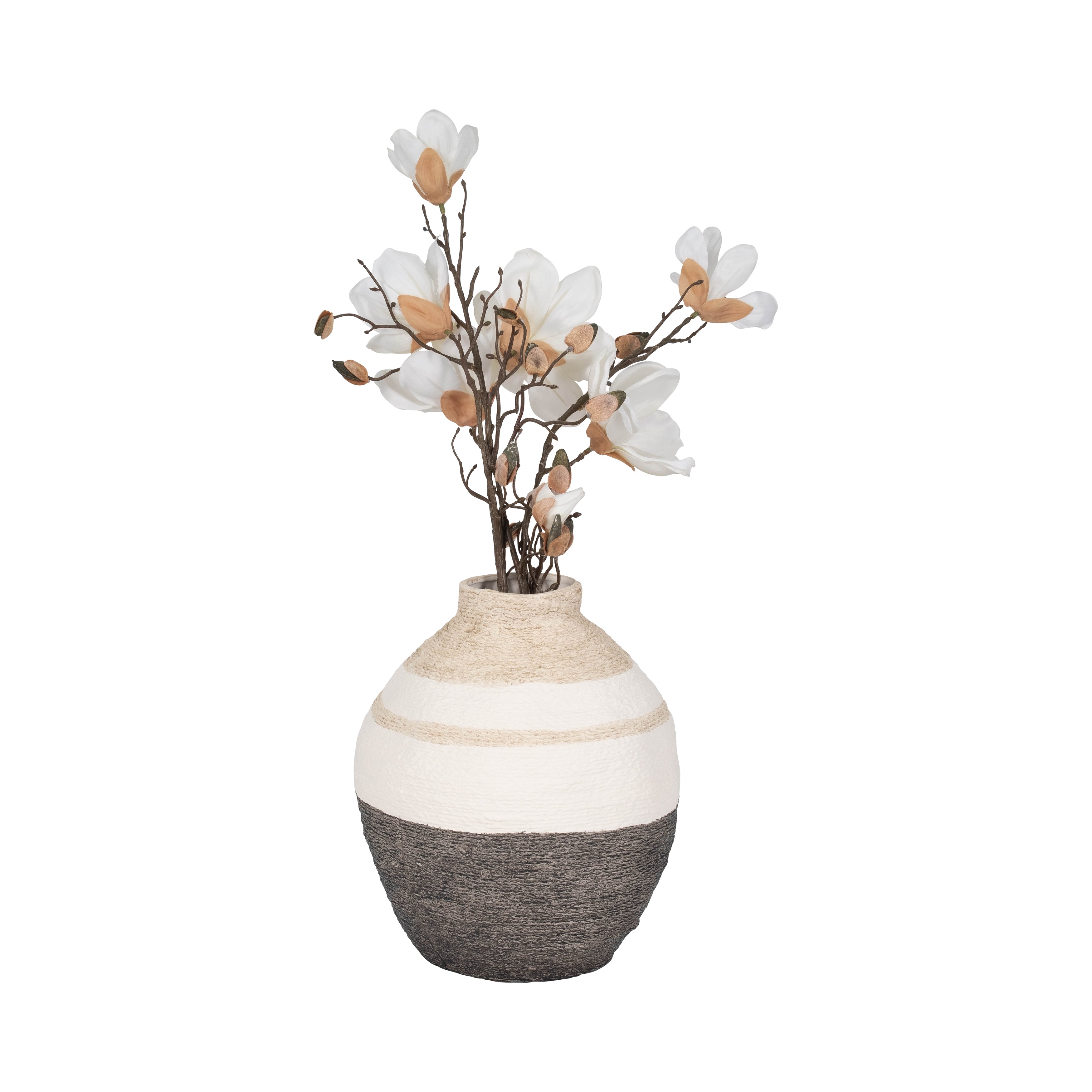 12" Striped Woven Textured Vase, Multi - Decor Addict, LLC