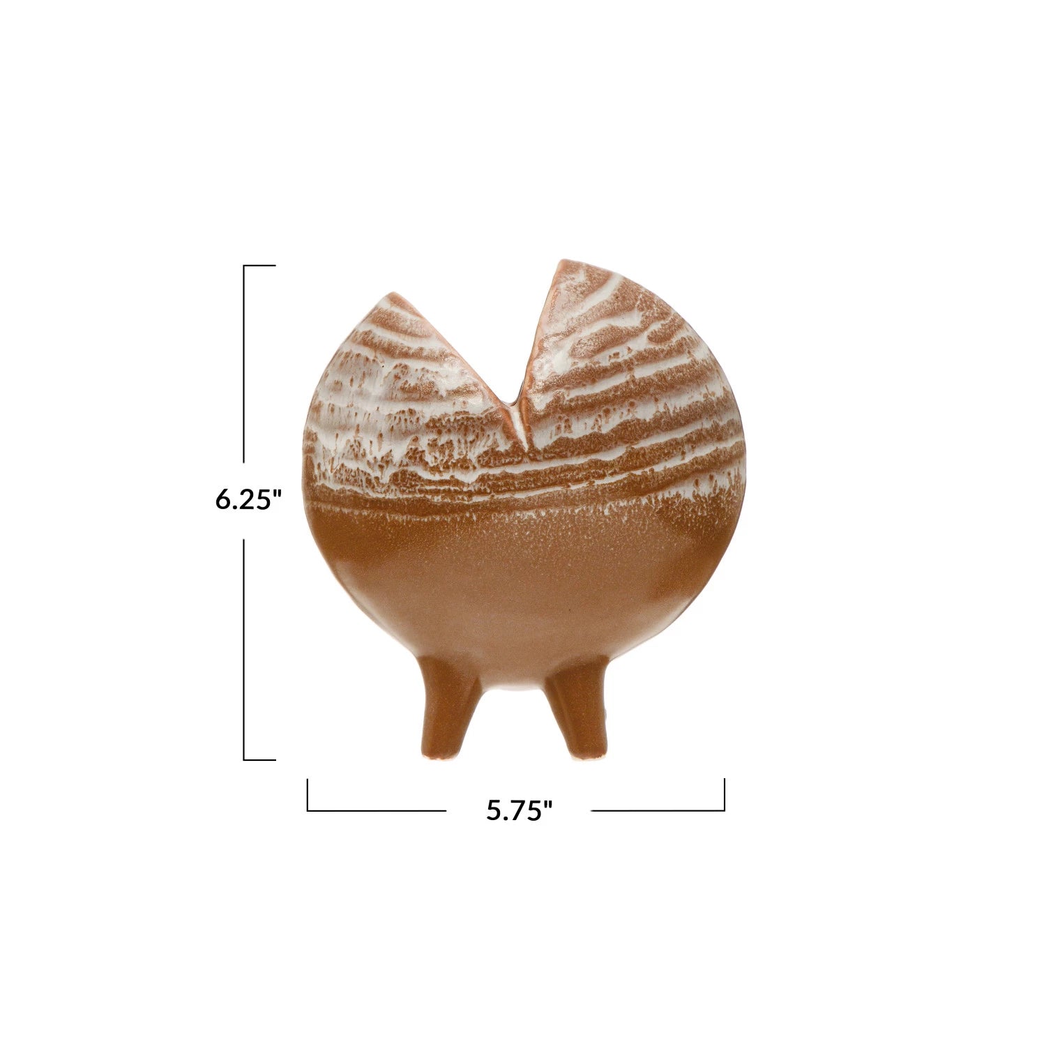 Stoneware Footed Pod Vase, Reactive Glaze, Sienna Color (Each One Will Vary)