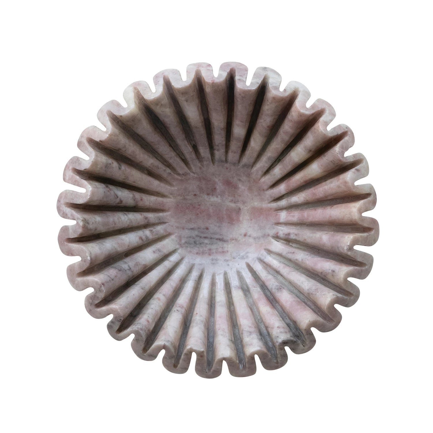 7" Pink Marble Fluted Dish