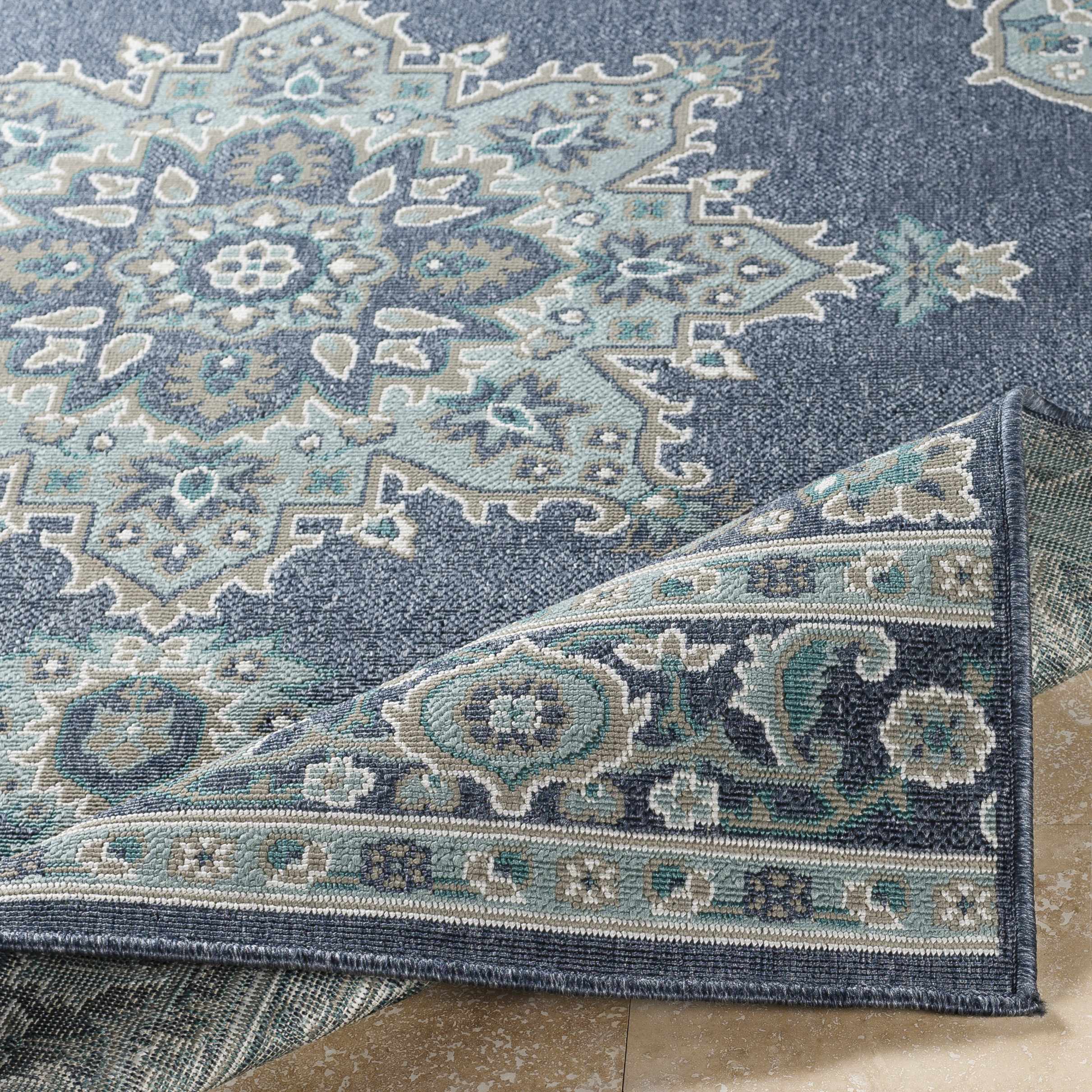 Ferron Teal Medallion Area Rug - Decor Addict, LLC