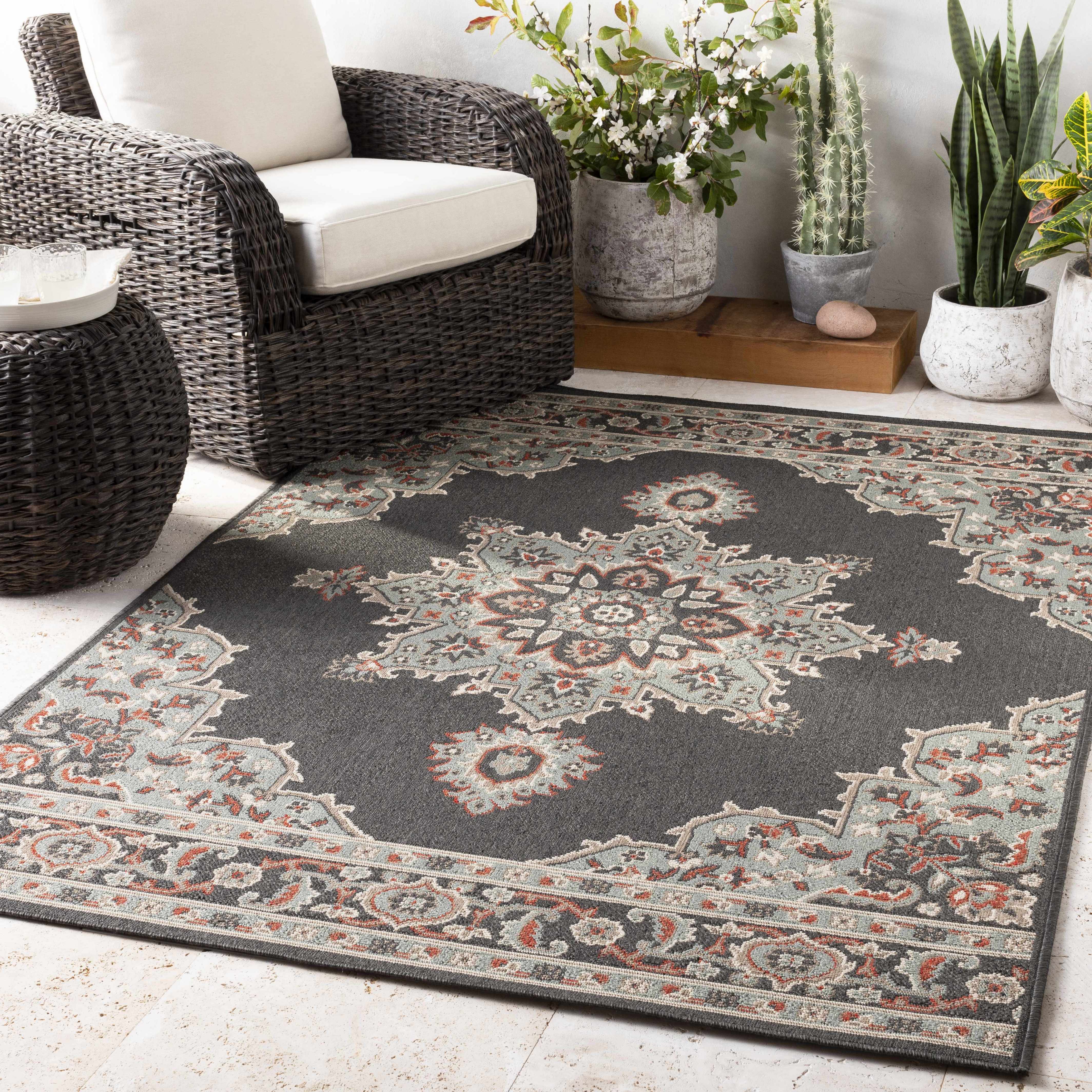 Roseglen Brown Medallion Area Rug - Decor Addict, LLC