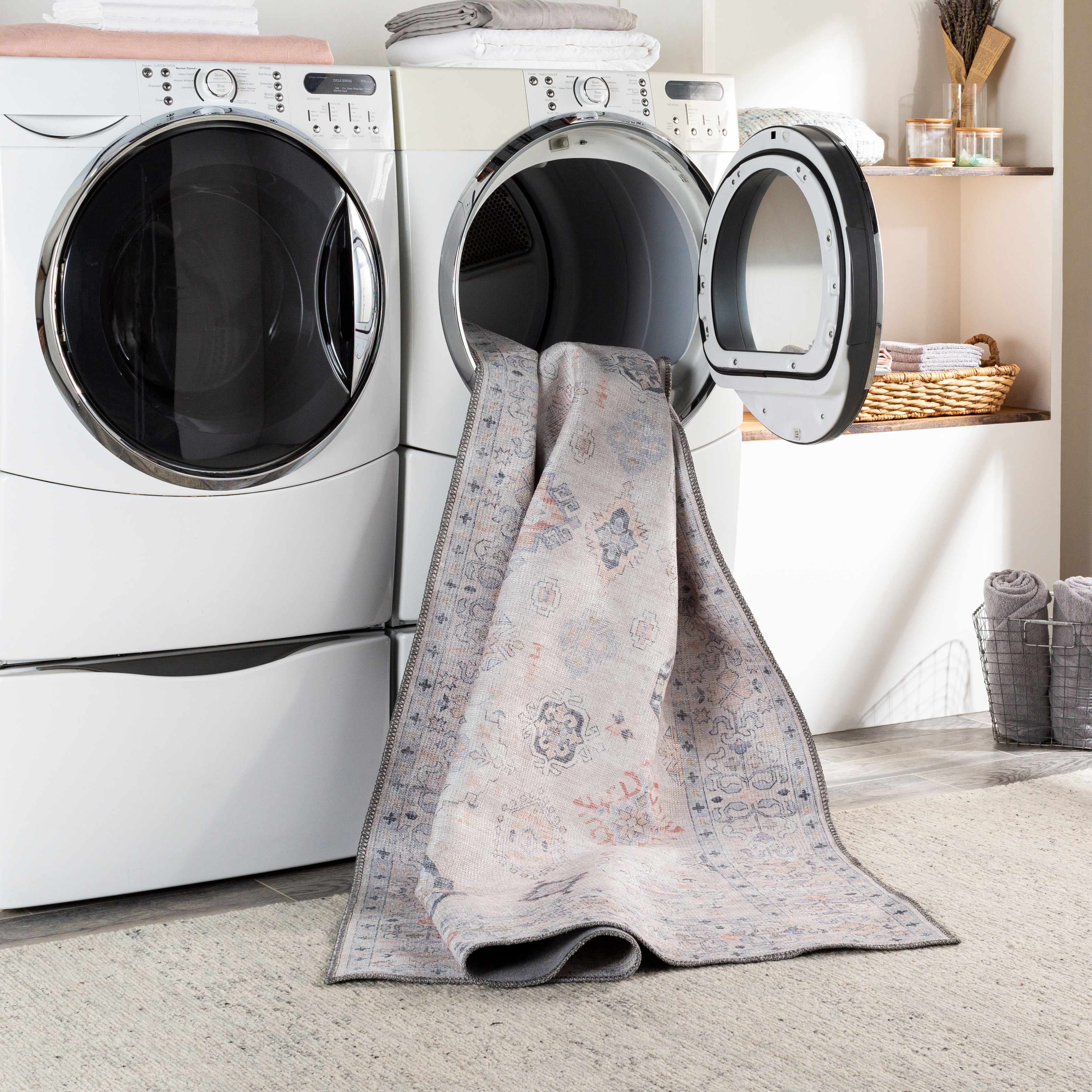 Beige Beckett Vintage Washable Area Rug - Decor Addict, LLC