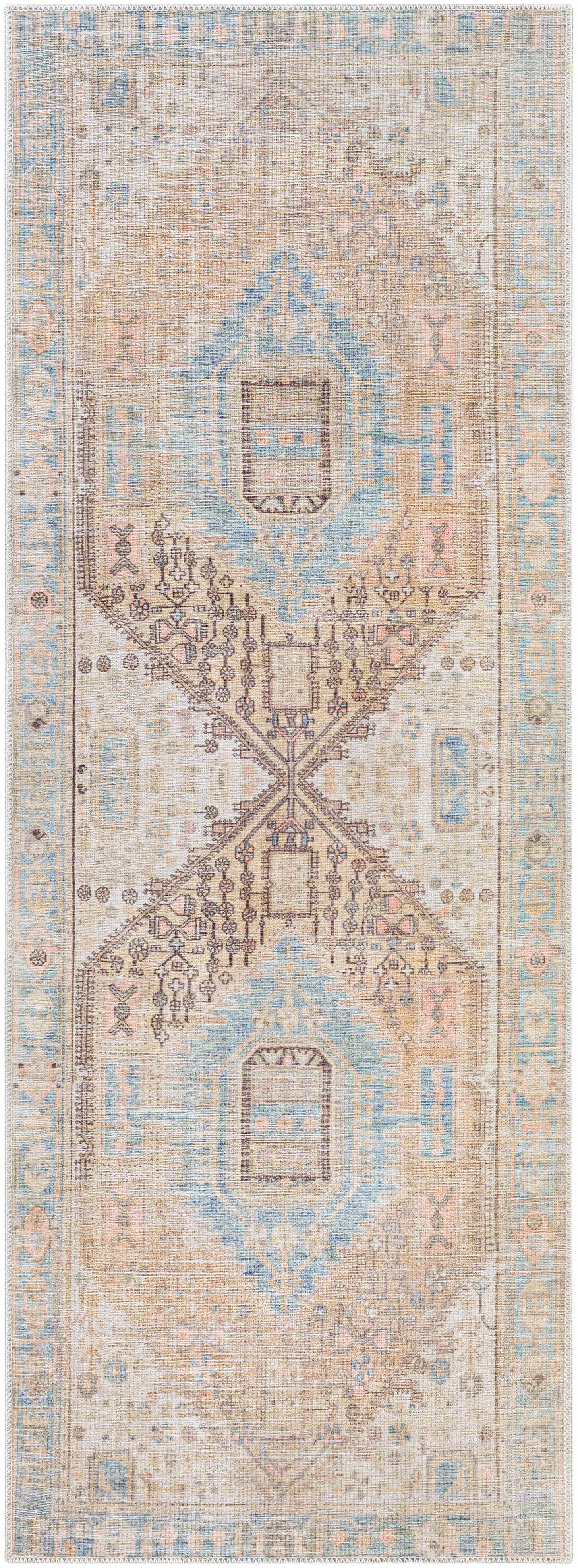 Light Olive Baloy Vintage Washable Area Rug - Decor Addict, LLC