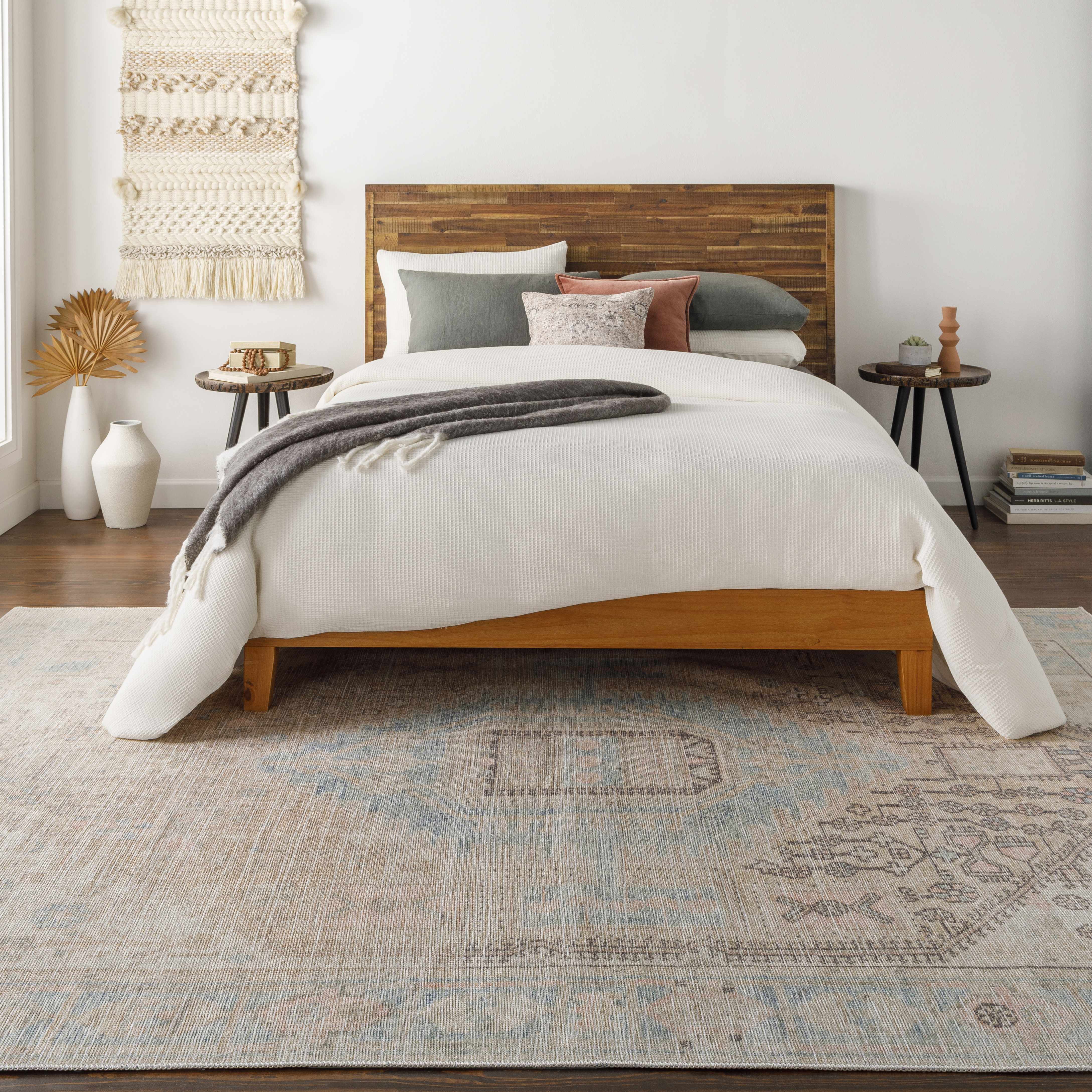 Light Olive Baloy Vintage Washable Area Rug - Decor Addict, LLC