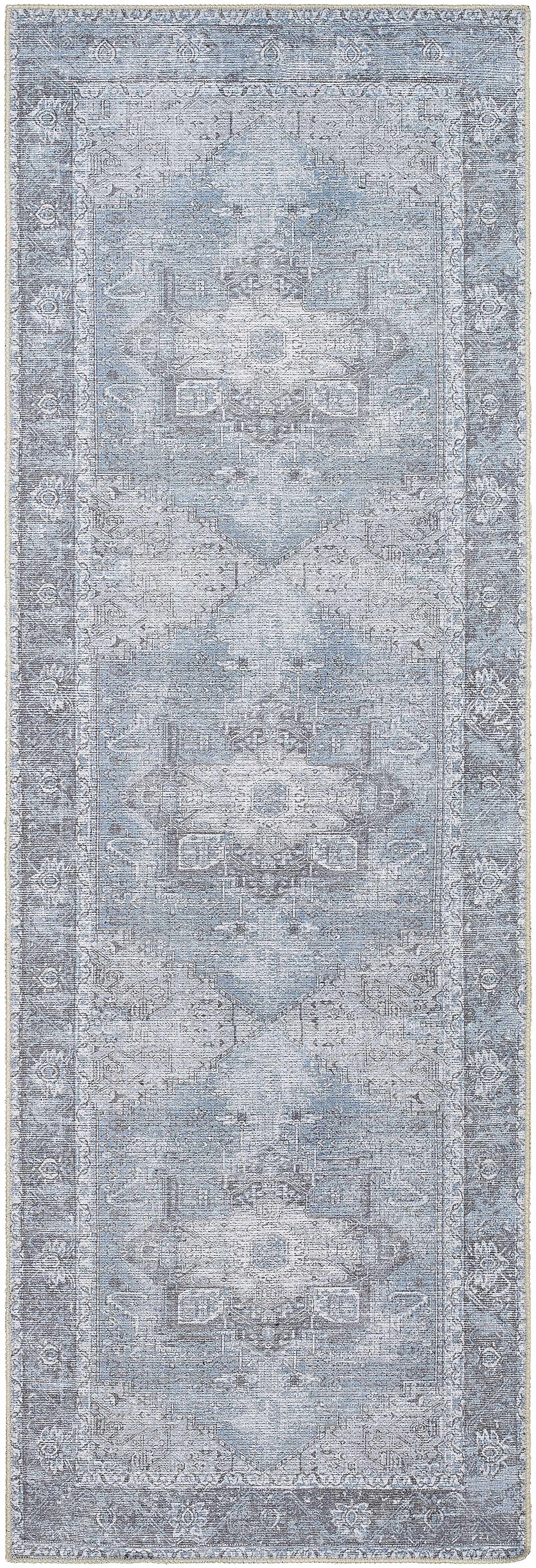 Rosman Blue Washable Area Rug - Decor Addict, LLC