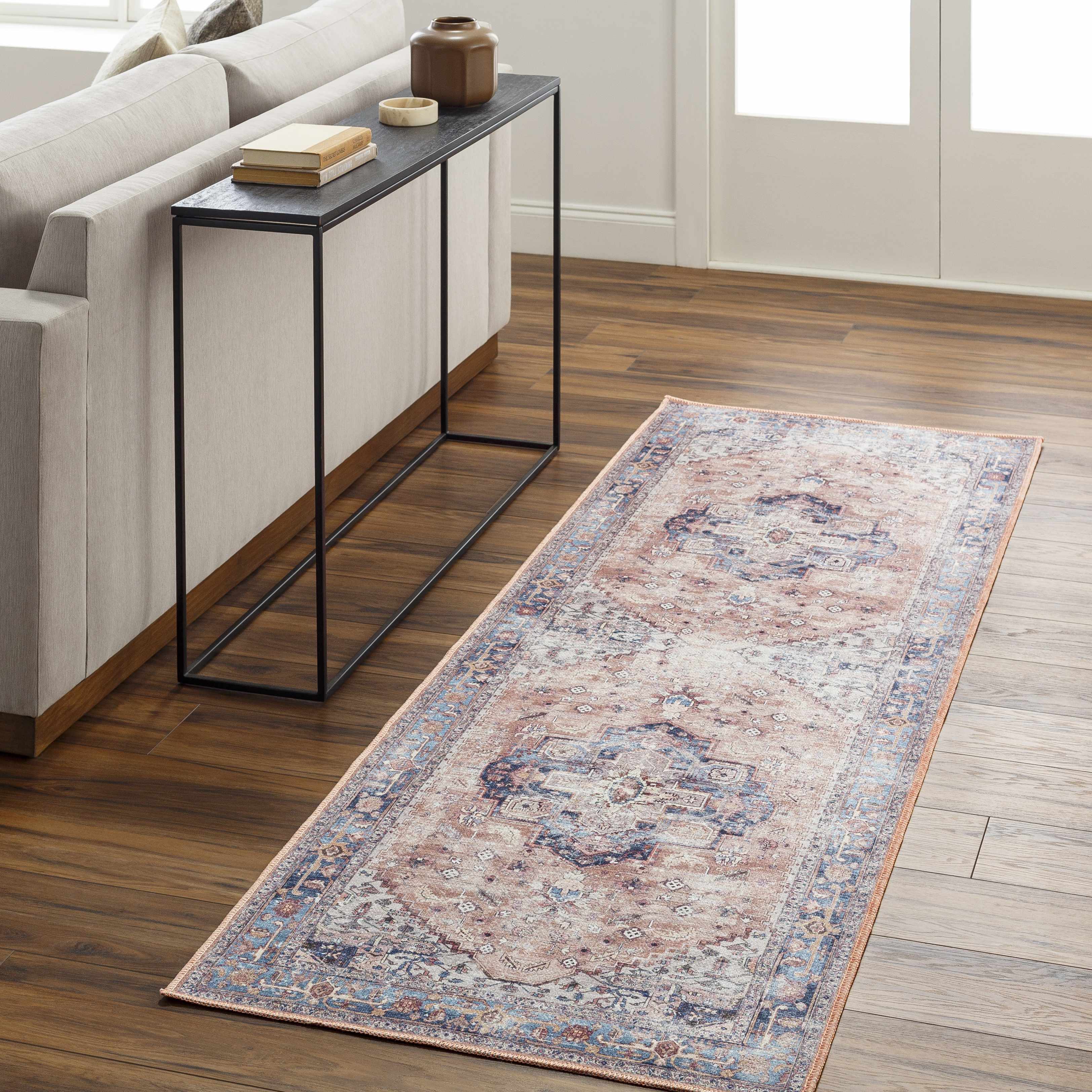 Kera Rust Washable Area Rug - Decor Addict, LLC