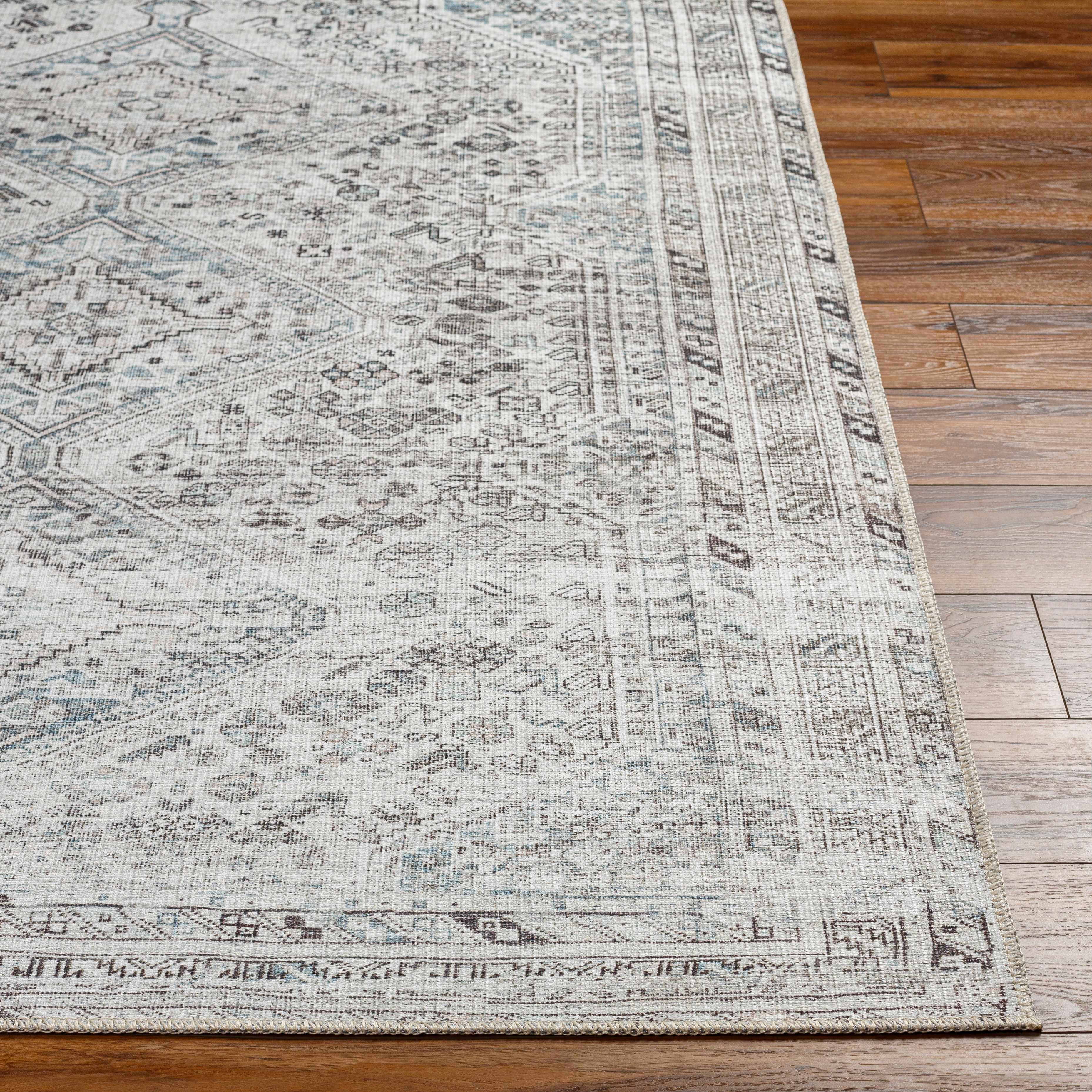 Barny Gray Washable Area Rug - Decor Addict, LLC