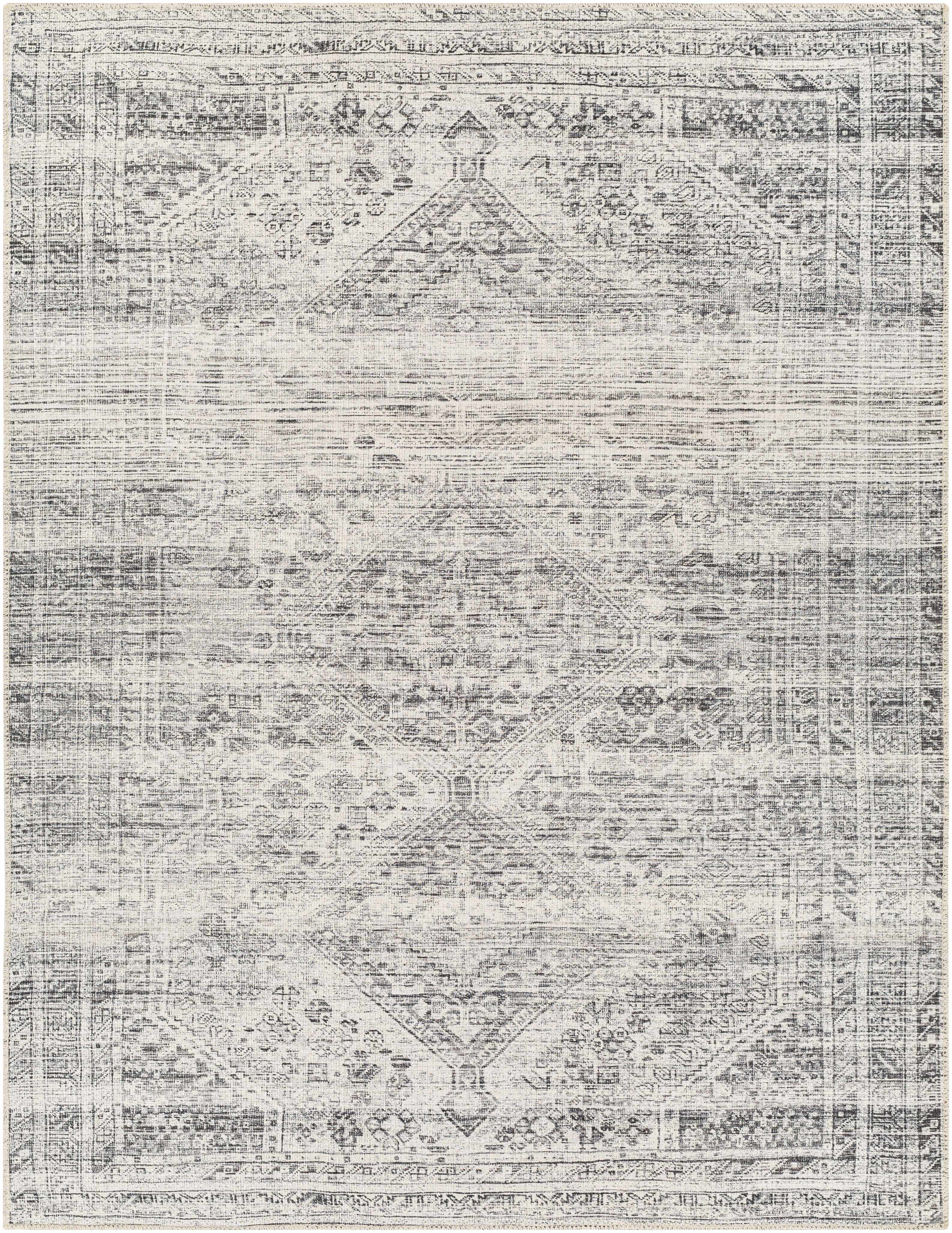 Barny Cream & Gray Washable Area Rug - Decor Addict, LLC