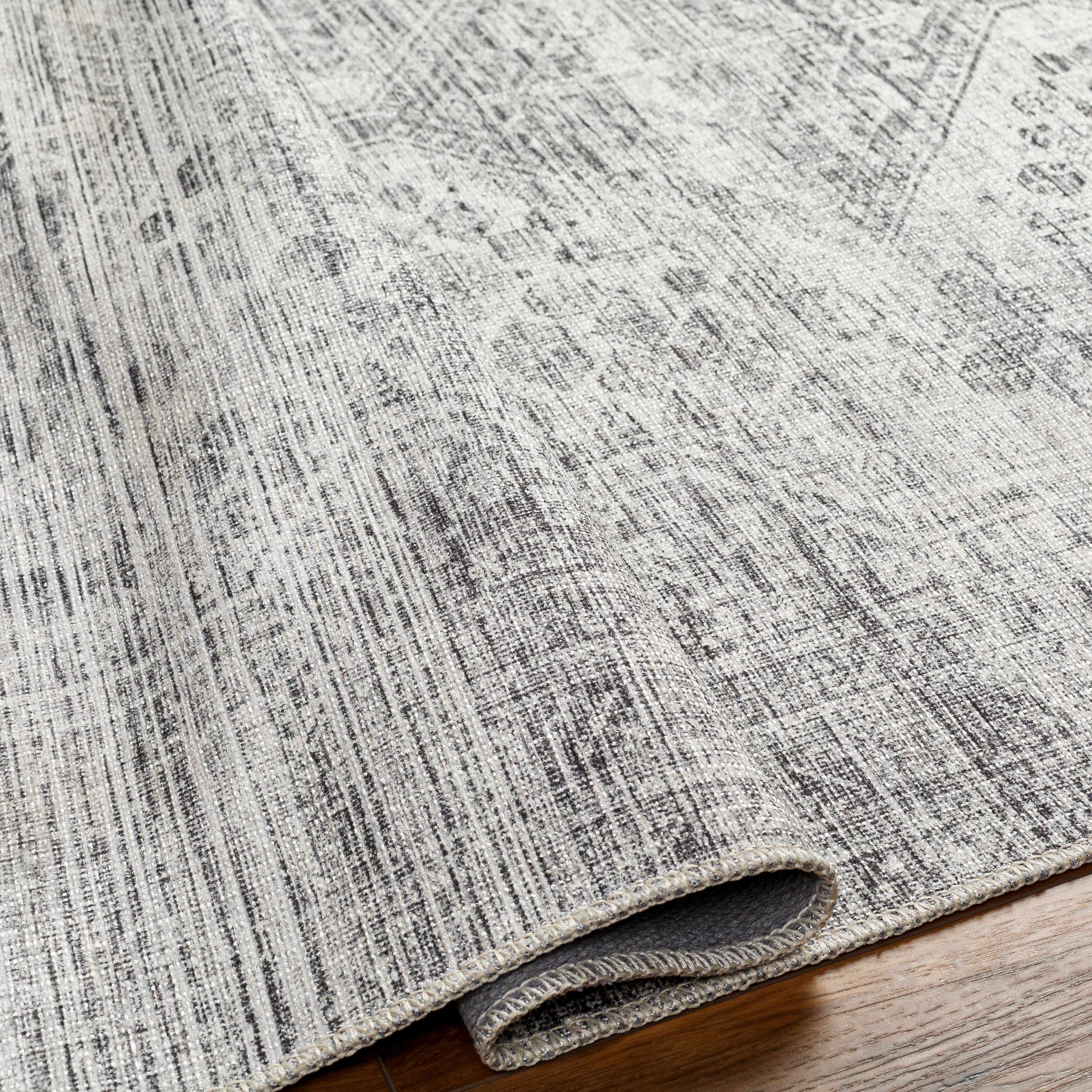 Barny Cream & Gray Washable Area Rug - Decor Addict, LLC