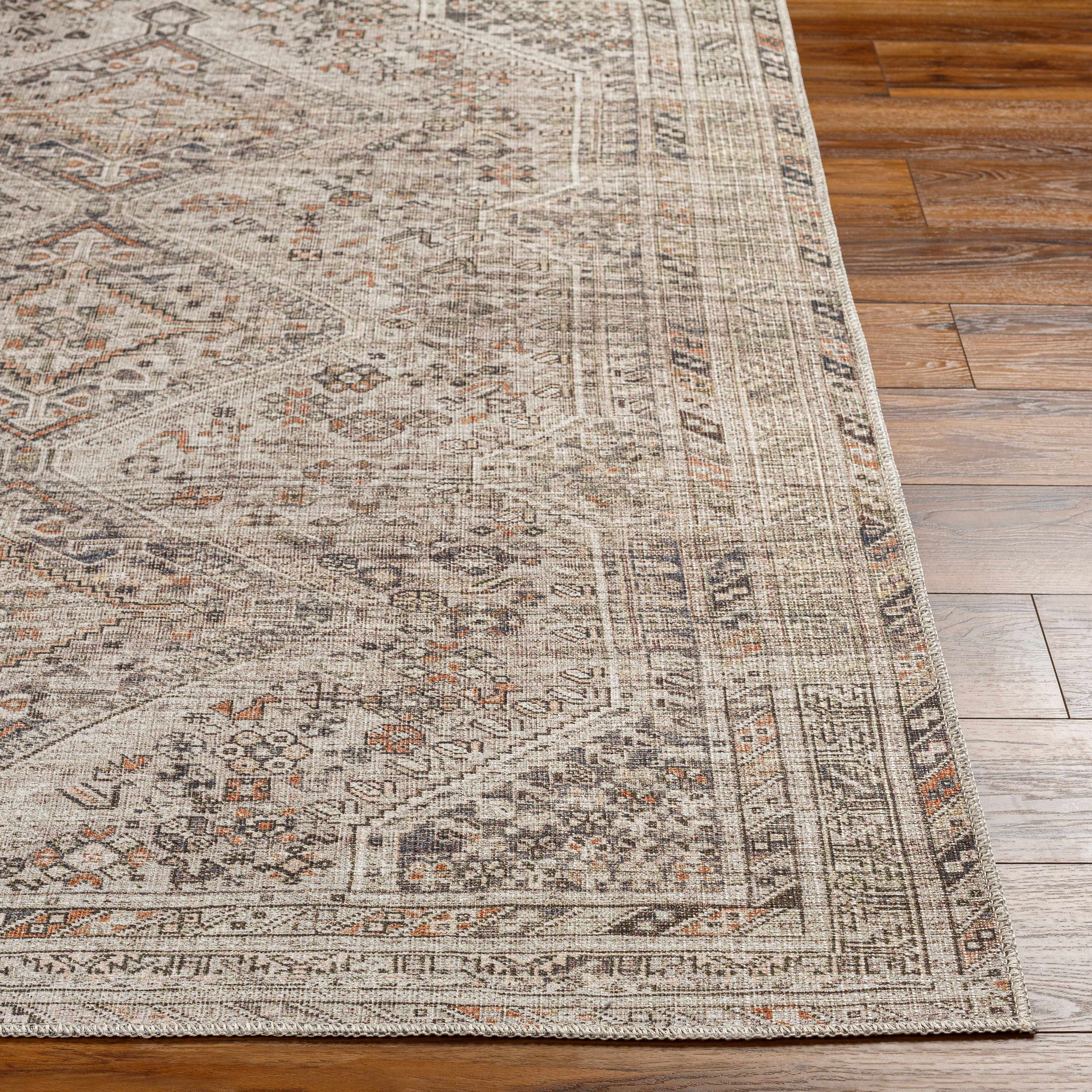 Barny Beige Washable Area Rug - Decor Addict, LLC