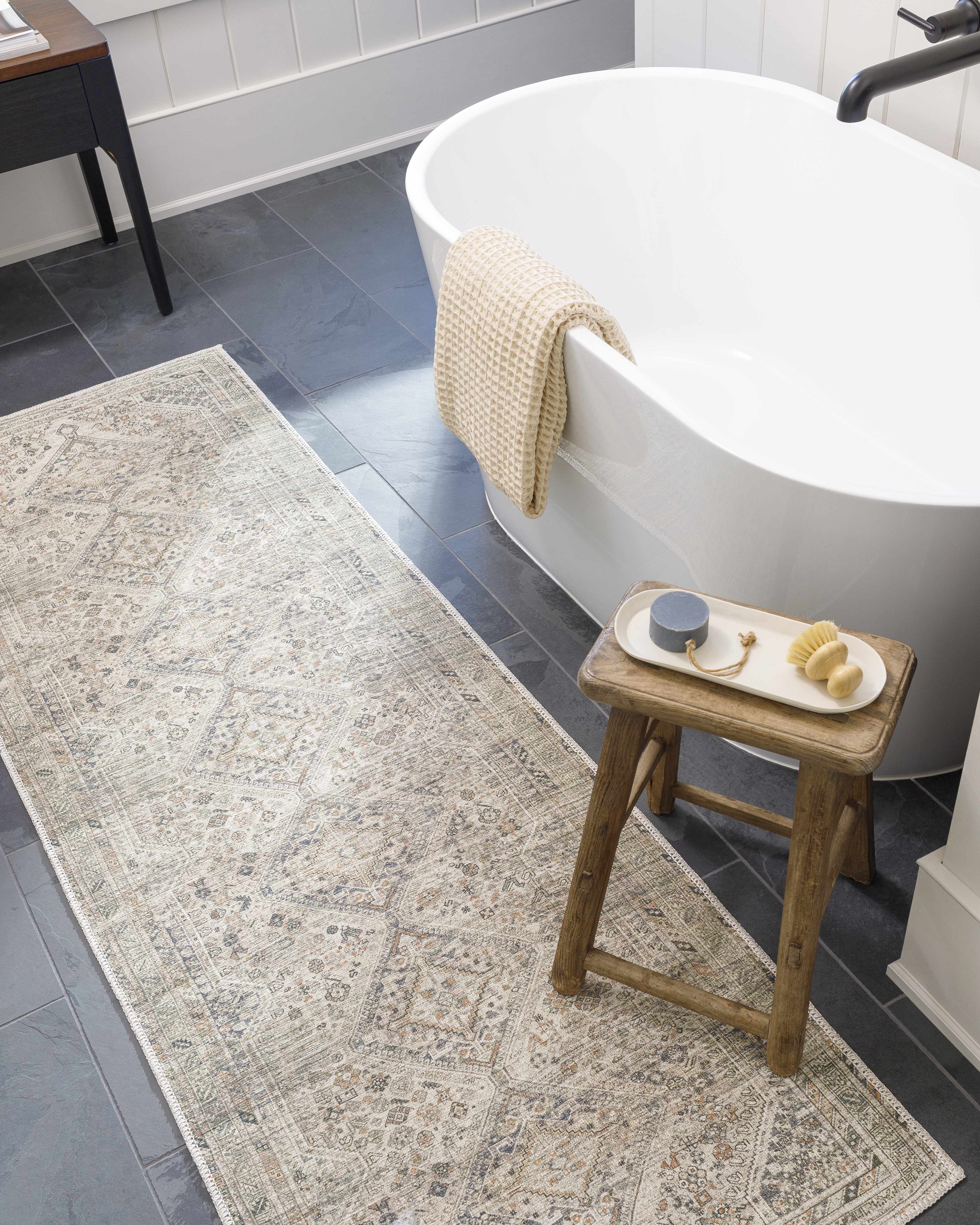 Barny Beige Washable Area Rug - Decor Addict, LLC