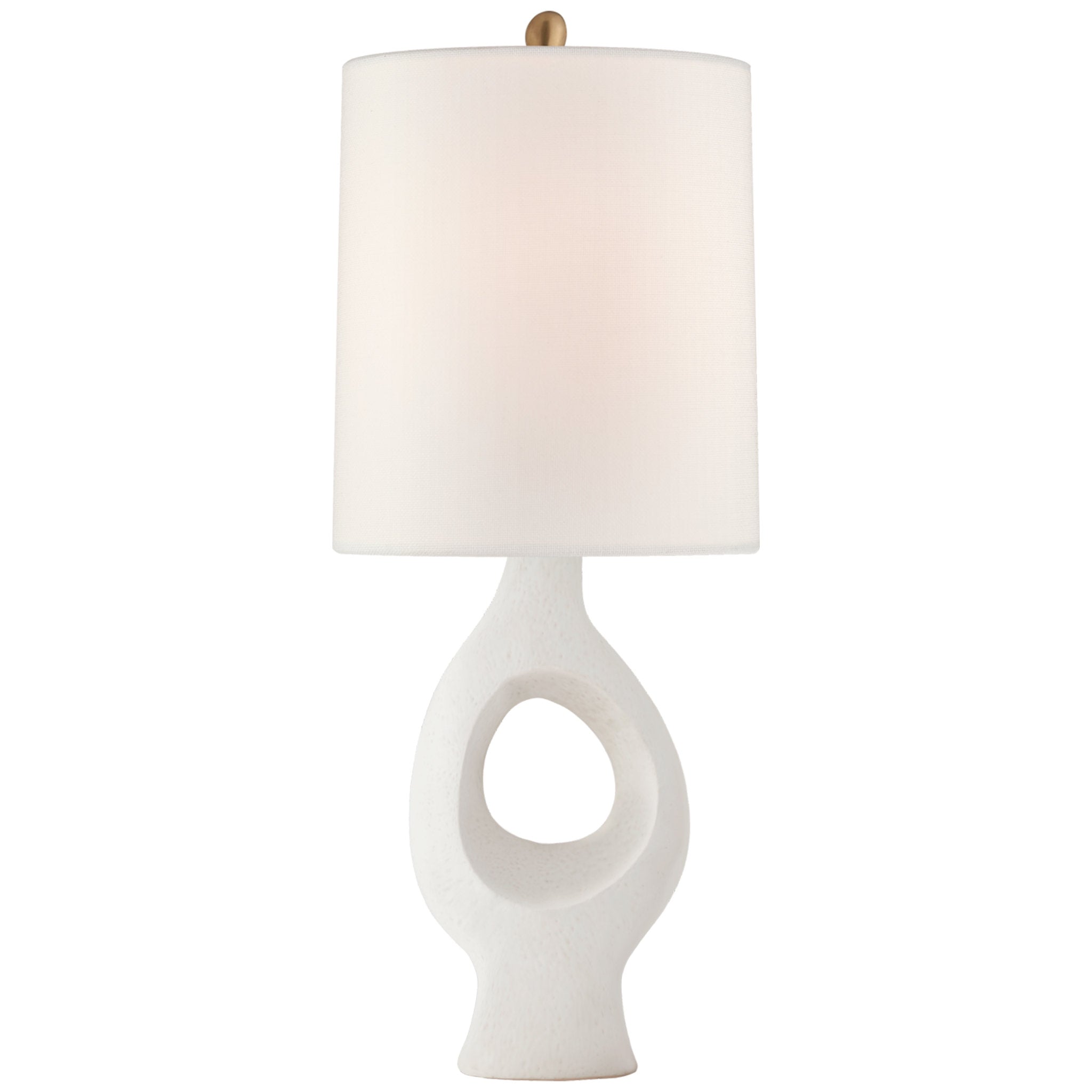 AERIN Capra Medium Table Lamp in Marion White with linen shade