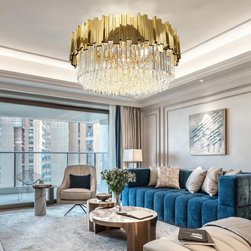 Astralis Round Flush Mount Chandelier - Decor Addict, LLC