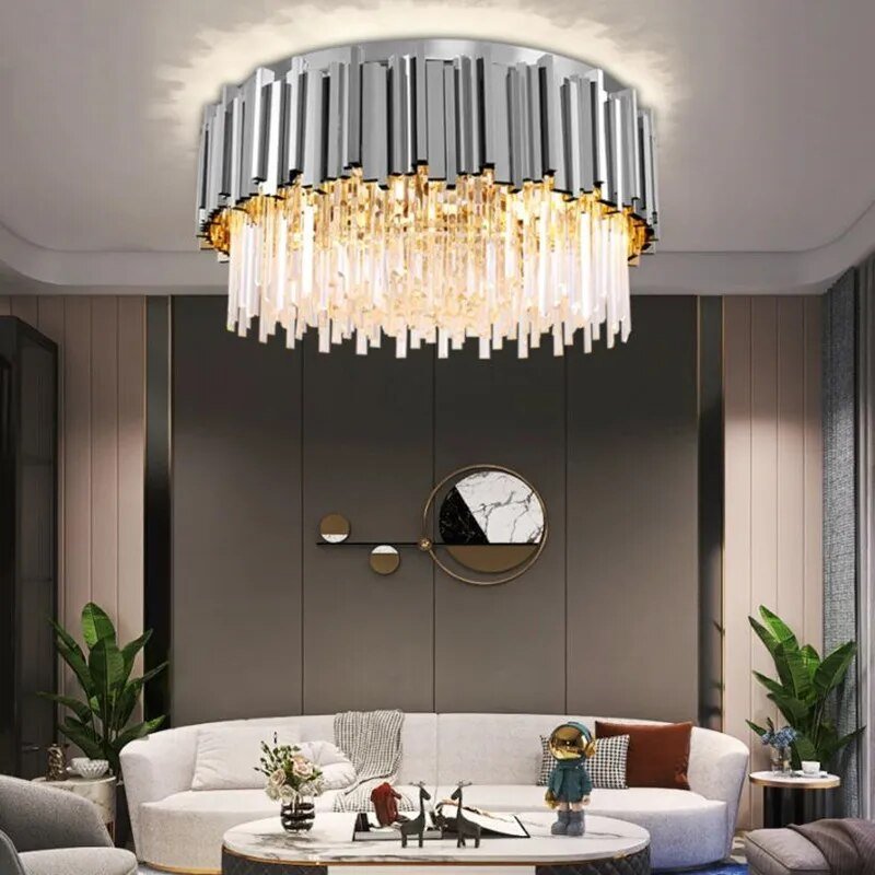 Astralis Round Flush Mount Chandelier - Decor Addict, LLC