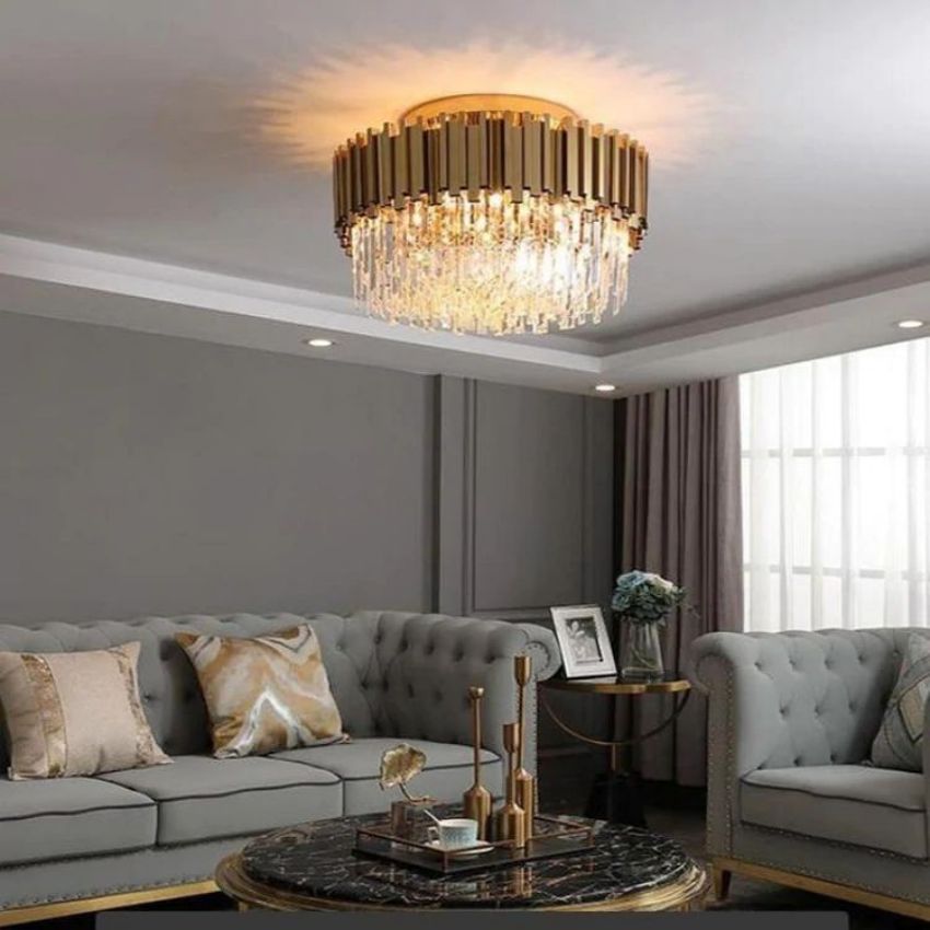 Astralis Round Flush Mount Chandelier - Decor Addict, LLC