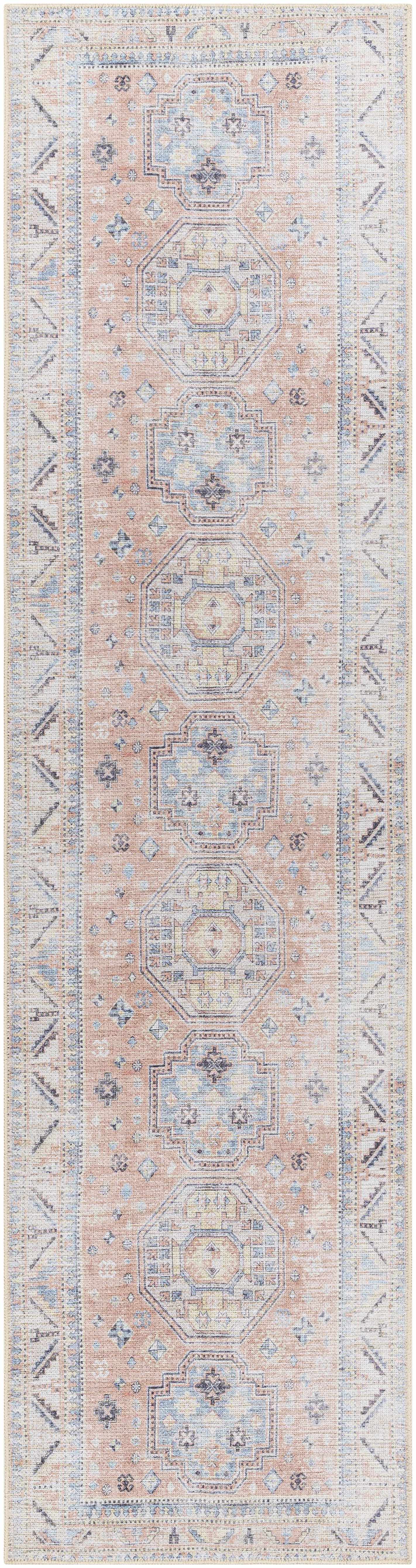 Morcott Peach Washable Area Rug - Decor Addict, LLC