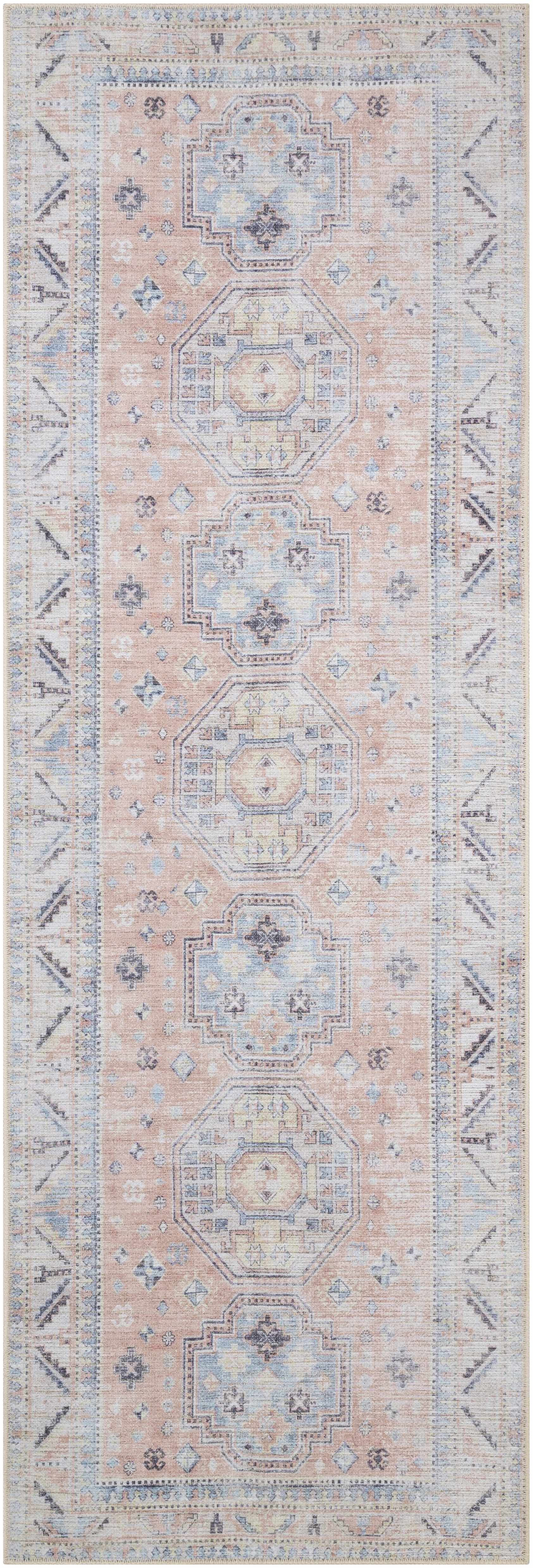 Morcott Peach Washable Area Rug - Decor Addict, LLC