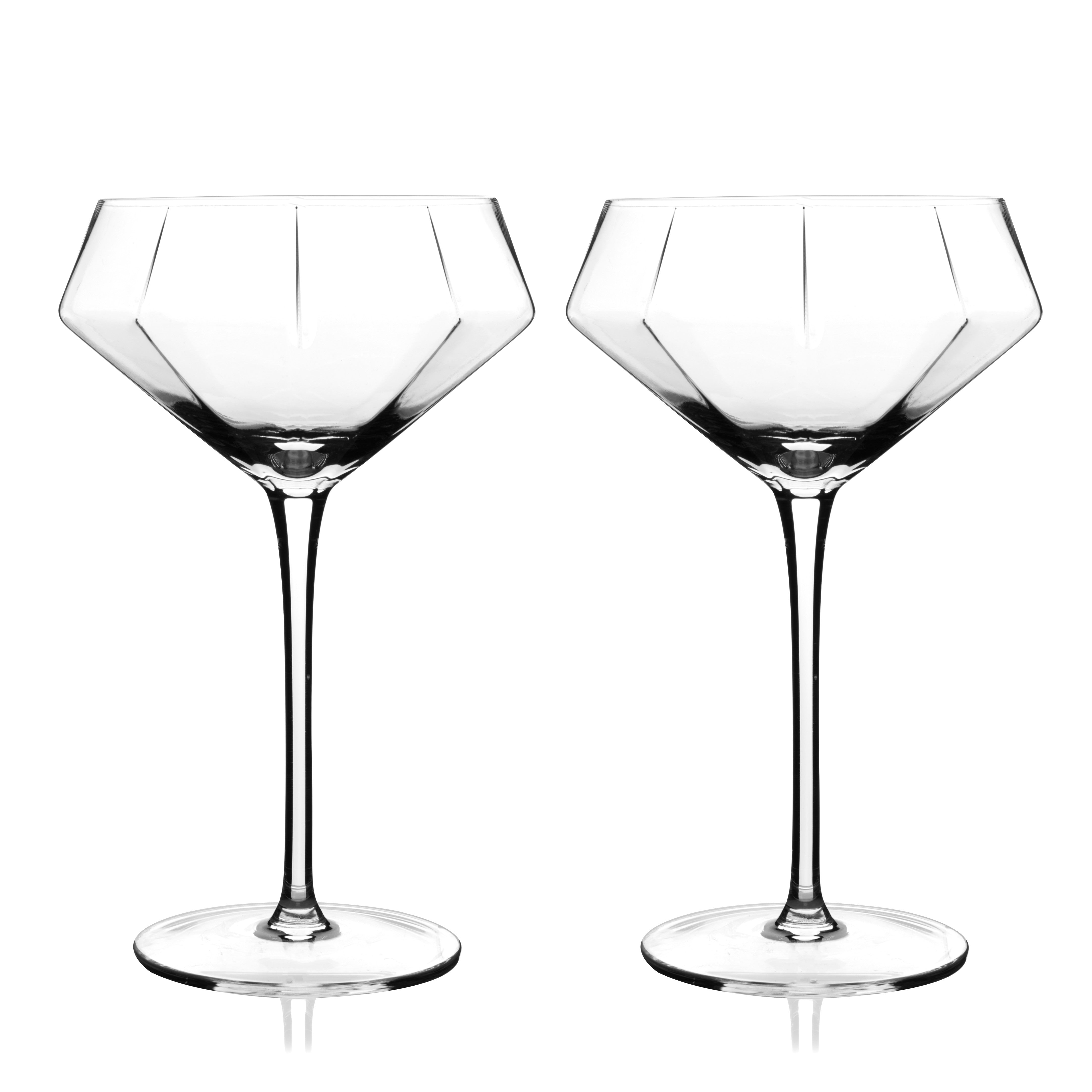 Seneca Diamond Crystal Martini Glasses Set of 2 - Decor Addict, LLC