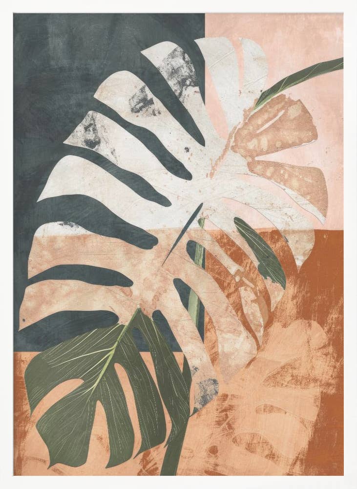 "Into the jungle" Framed Textured Wall Art: Walnut / 40"H x 30"W - Decor Addict, LLC