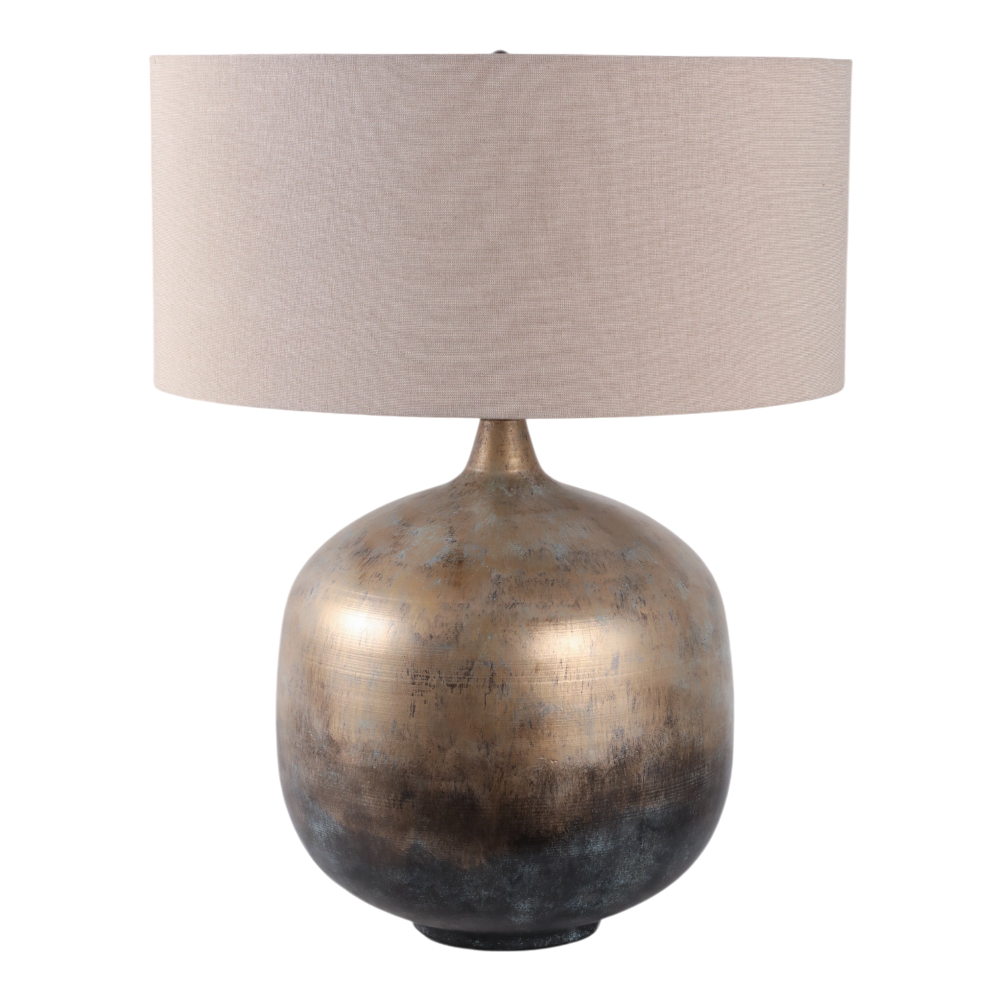 28x22" Metal Base Table Lamp, Brown Multi - Decor Addict, LLC