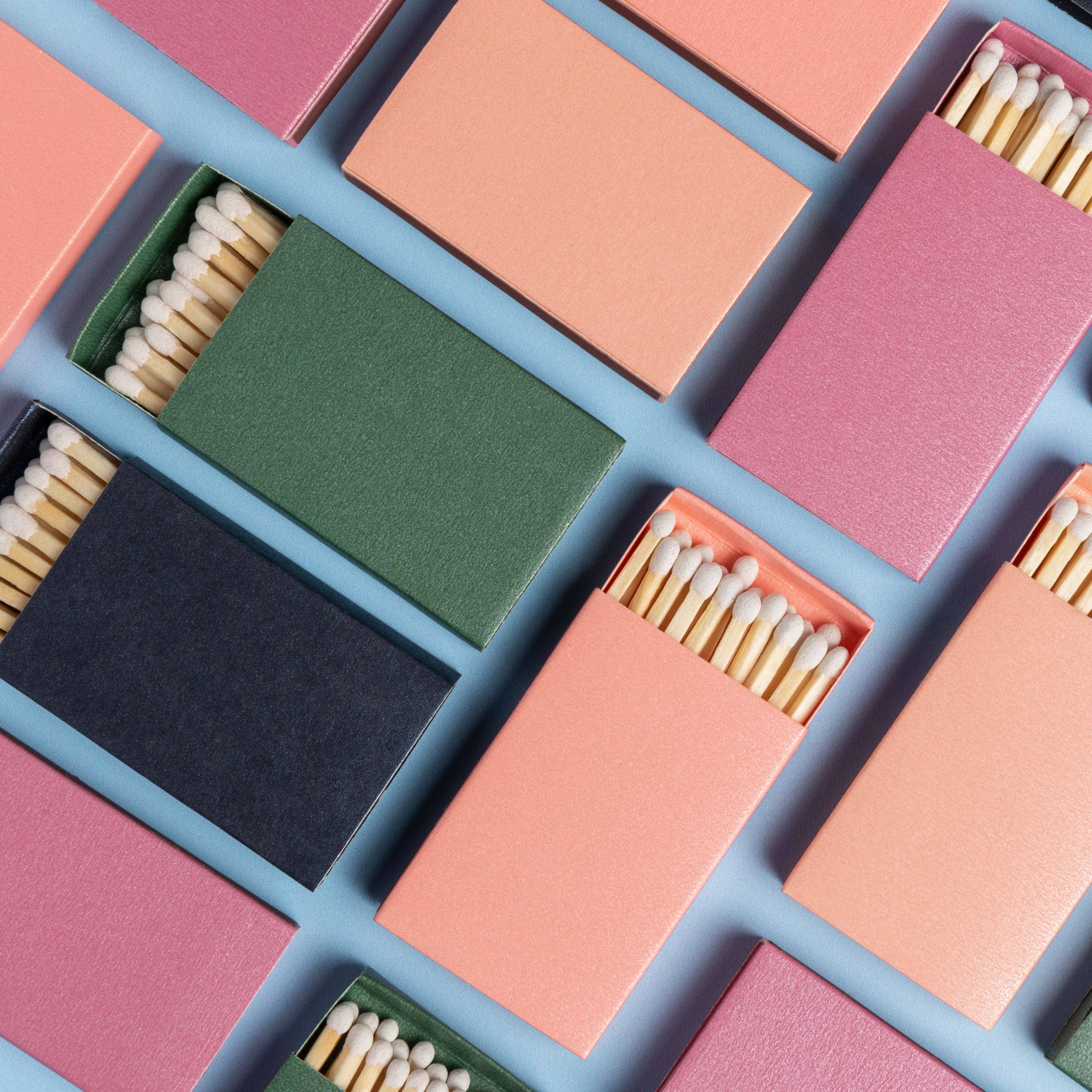 Iridescent Color Matchbox with White Matchsticks: Iridescent Black - Decor Addict, LLC